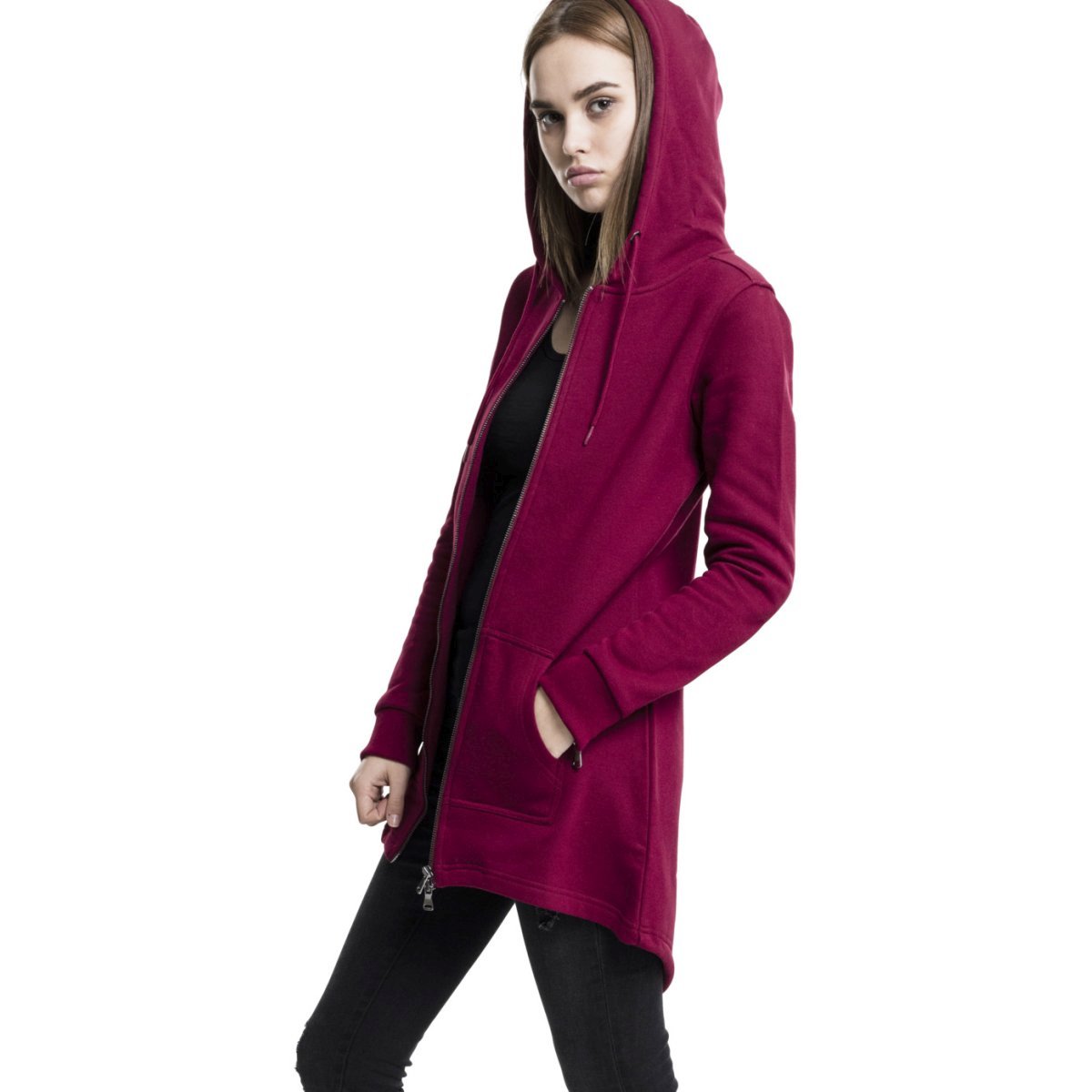 Urban Classics Ladies - SWEAT PARKA Zip Hoody burgundy
