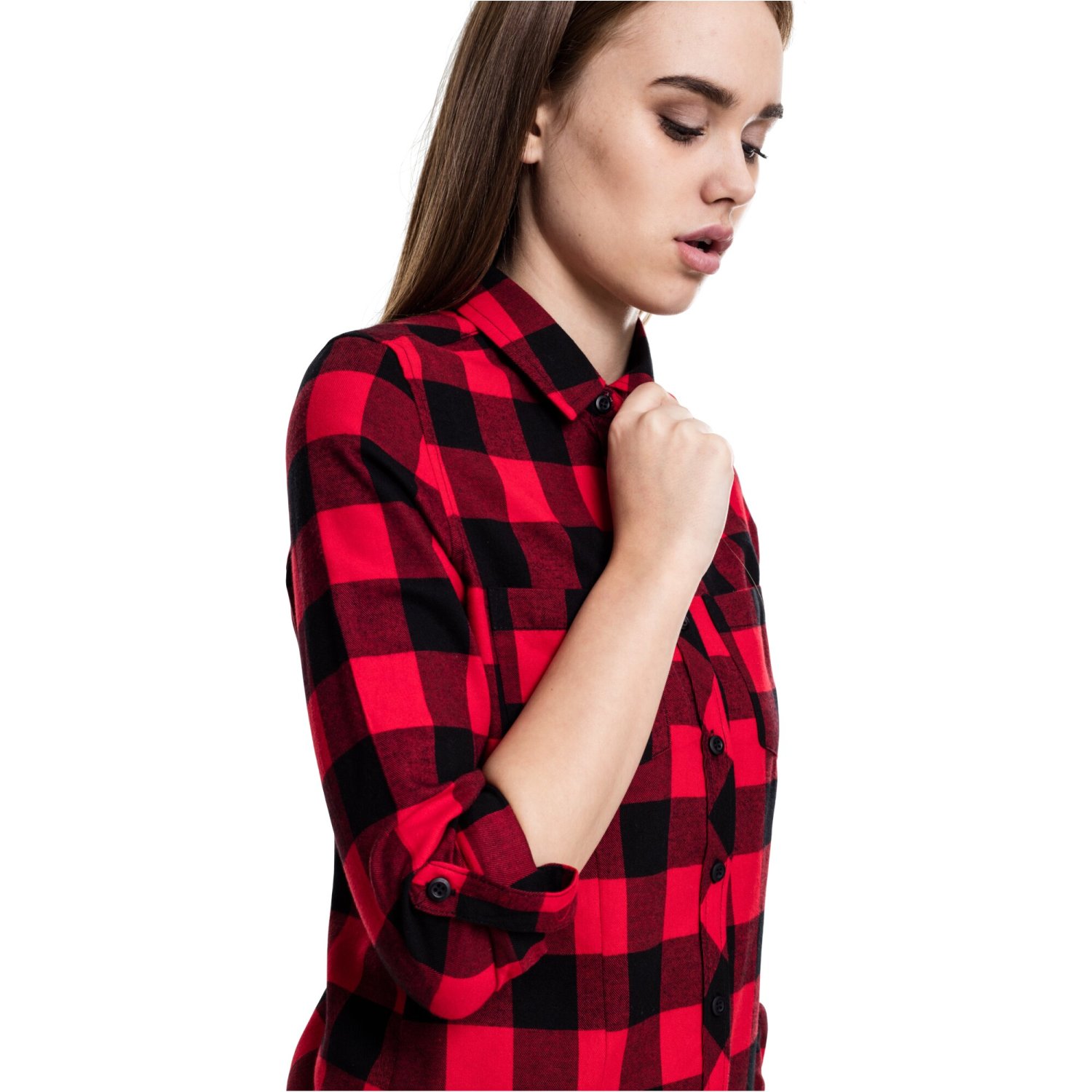 Urban Classics Ladies - TURNUP FLANELL Holzfäller Hemd