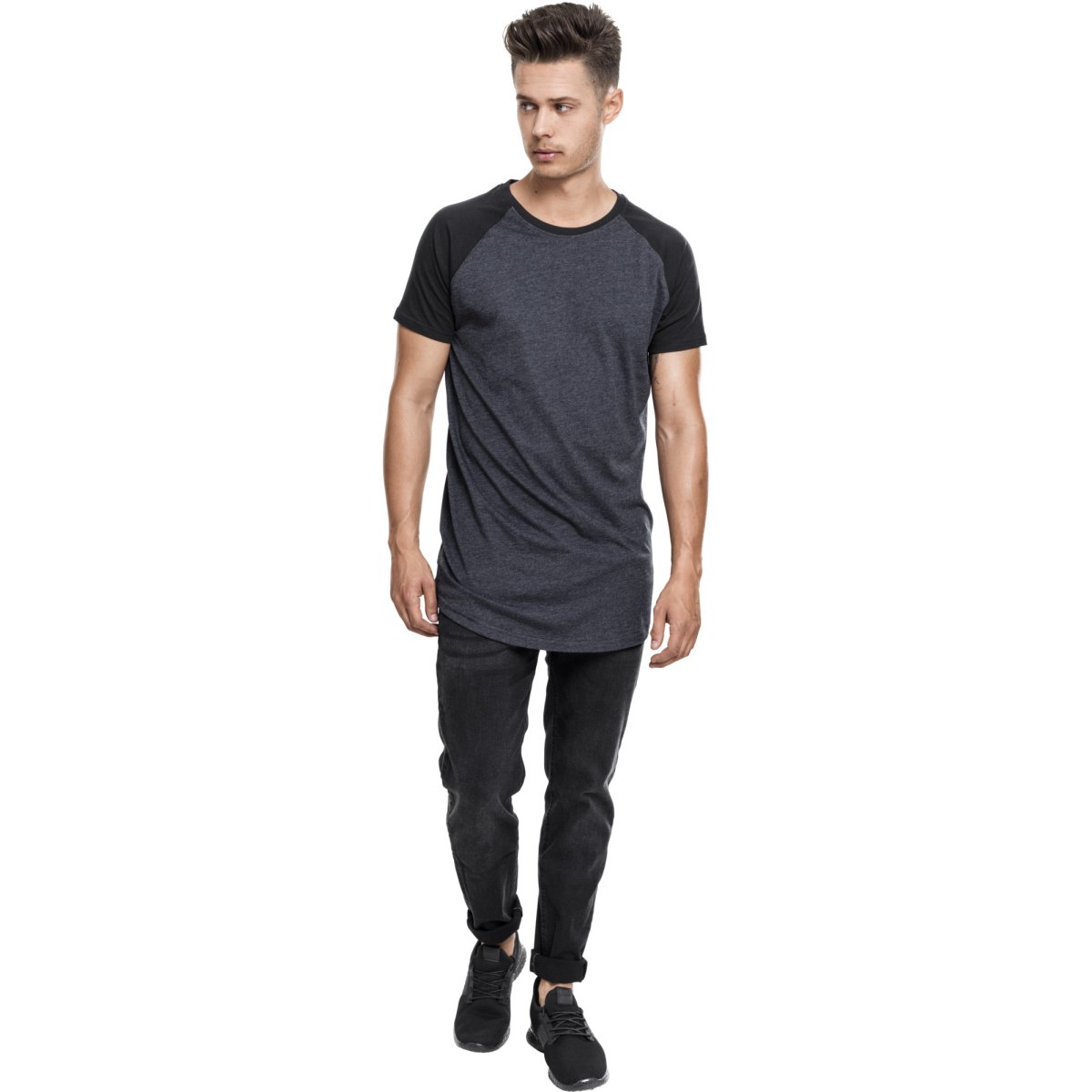 Urban Classics - SHAPED RAGLAN Long Tee black