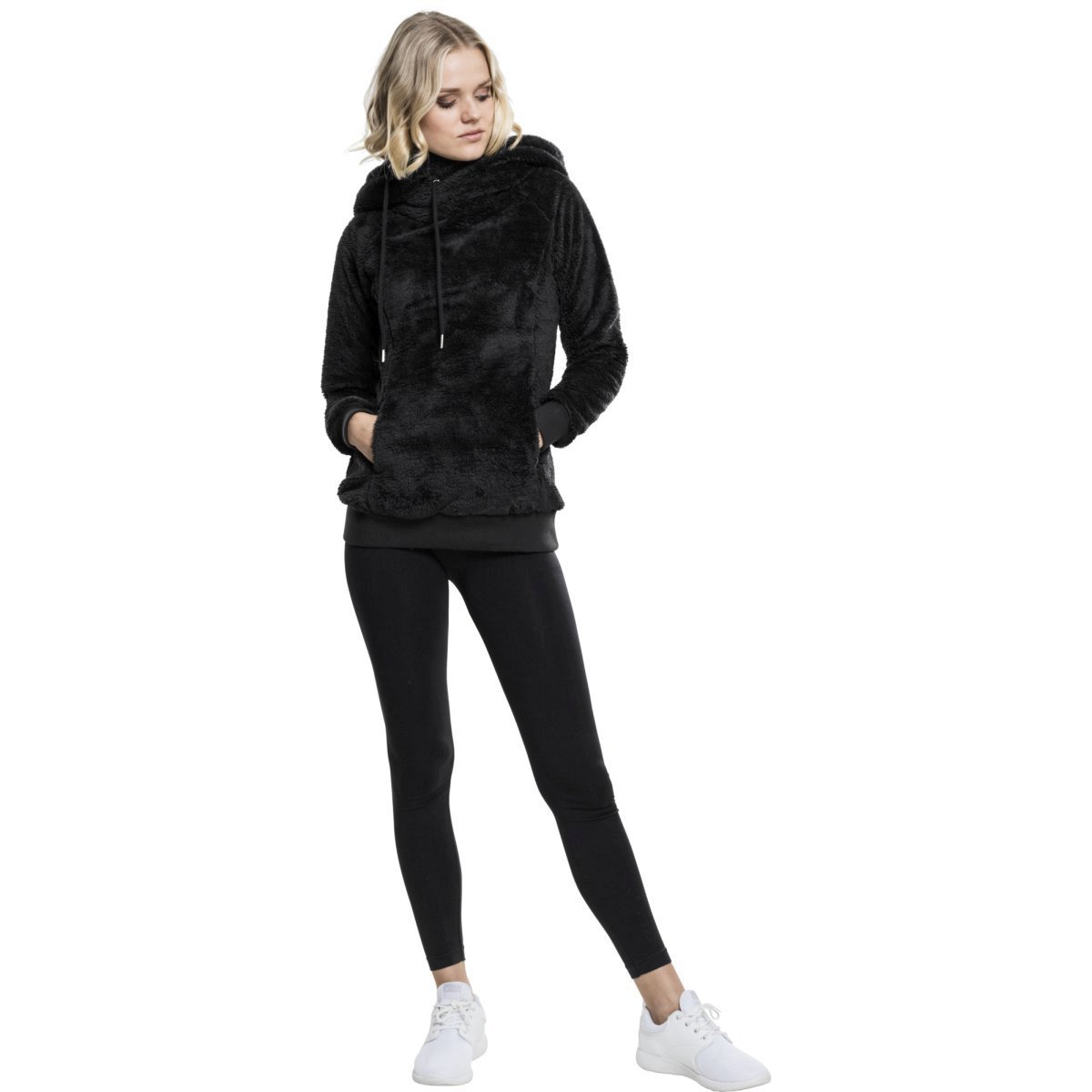 Urban Classics Ladies - TEDDY Hoody noir