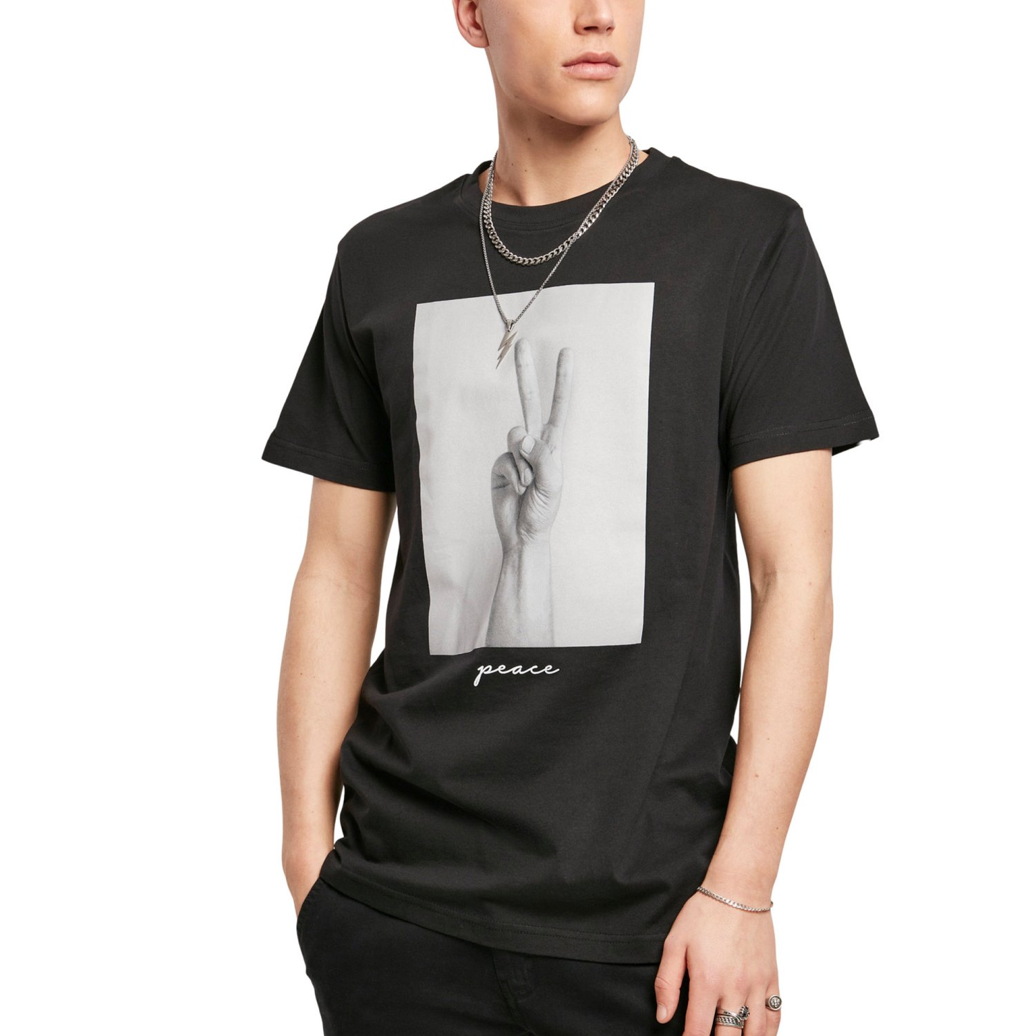 Mister Tee Grafik Shirt - PEACE SIGN schwarz