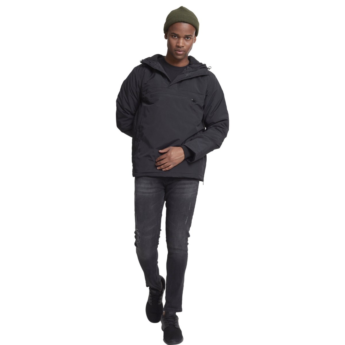 Urban Classics - PADDED PULL OVER Winterjacket black