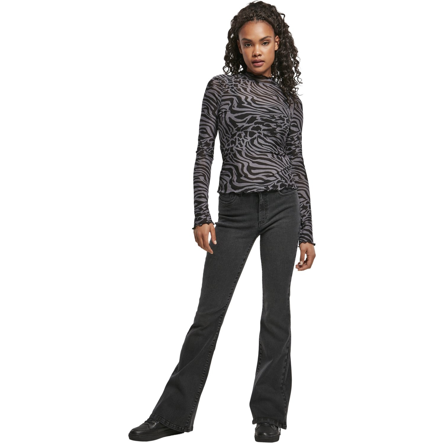 Urban Classics Ladies - Mesh Turtleneck Longsleeve