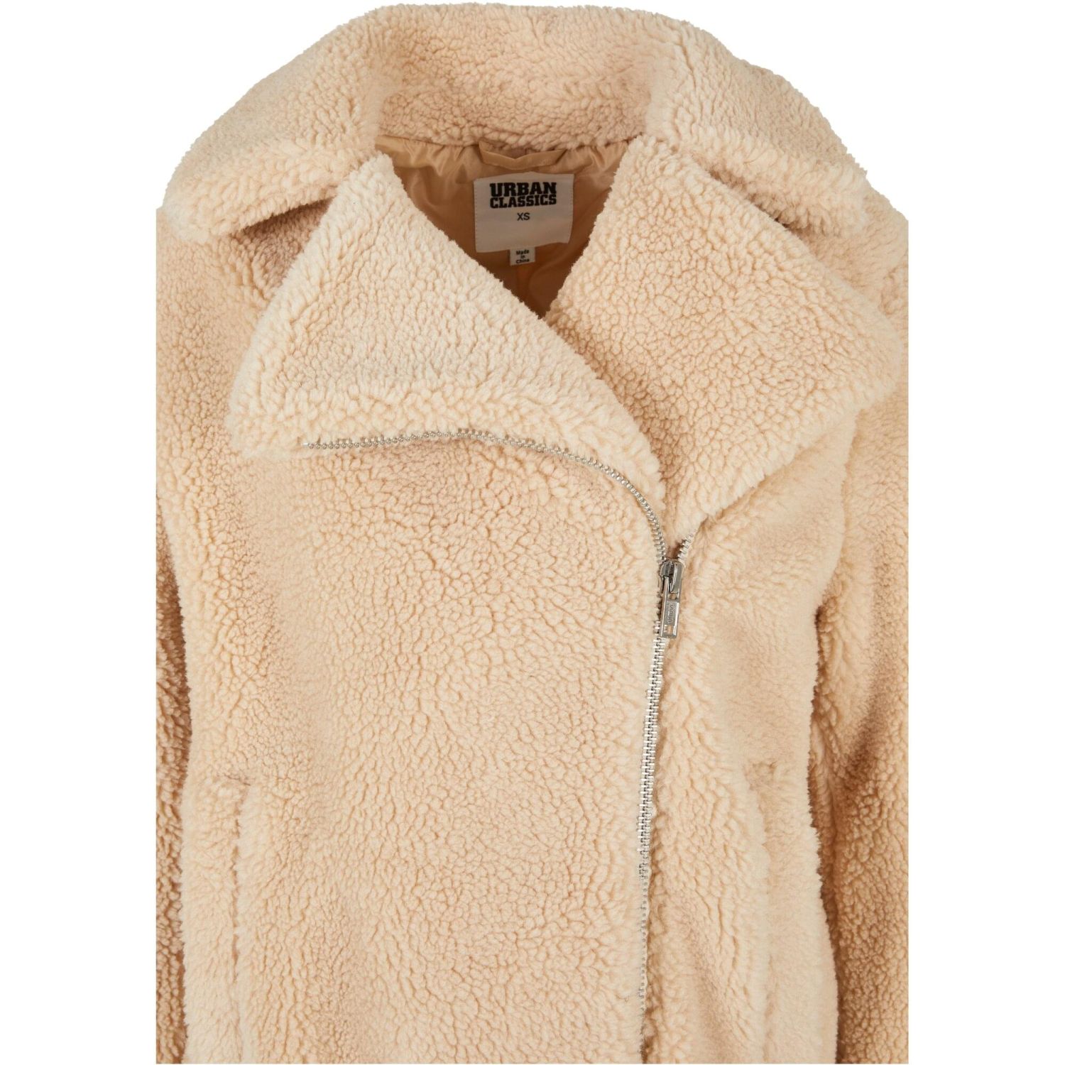 Urban Classics Femme - SHERPA Biker Veste d'hiver beige