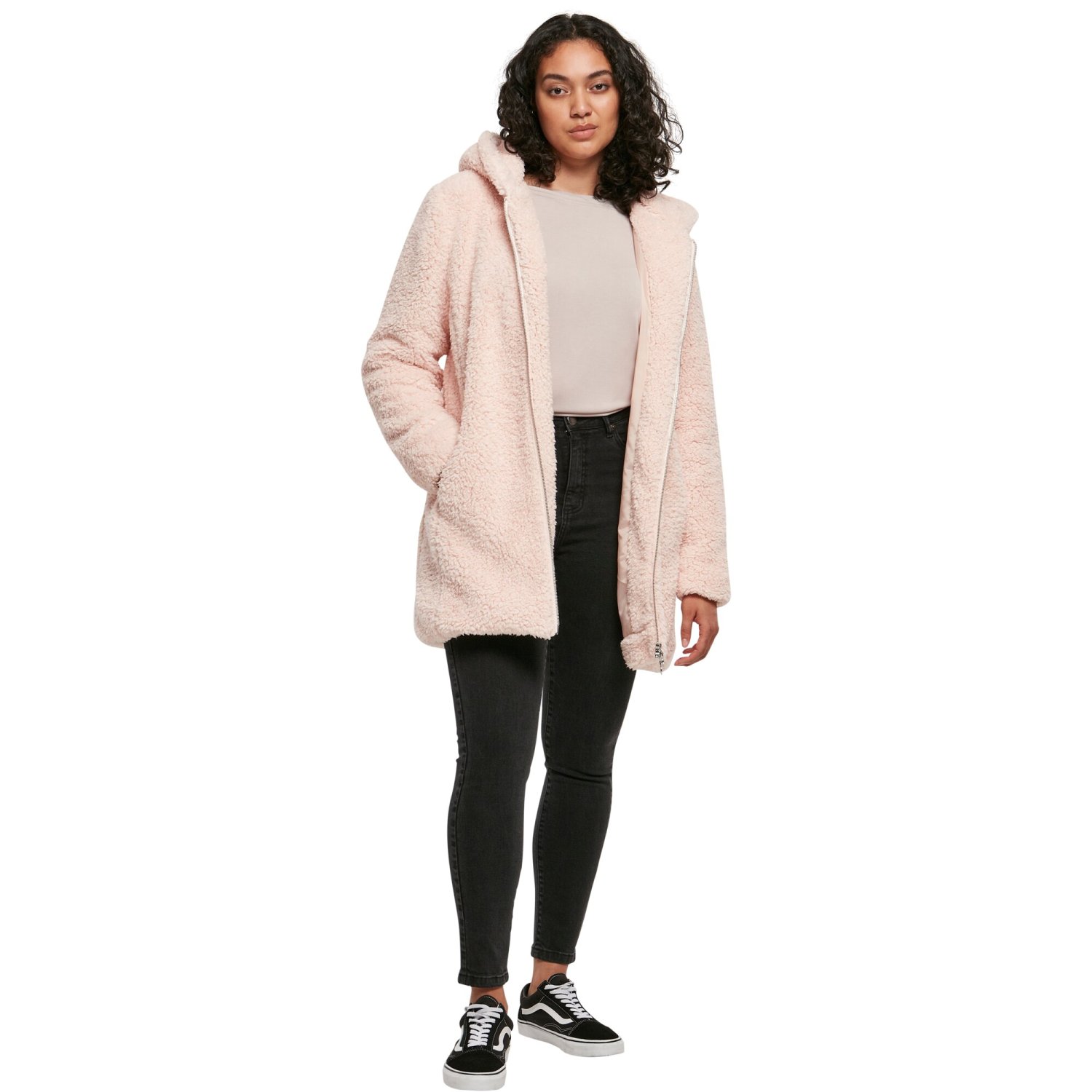 Urban Classics Femme - SHERPA Long Veste d'hiver pink