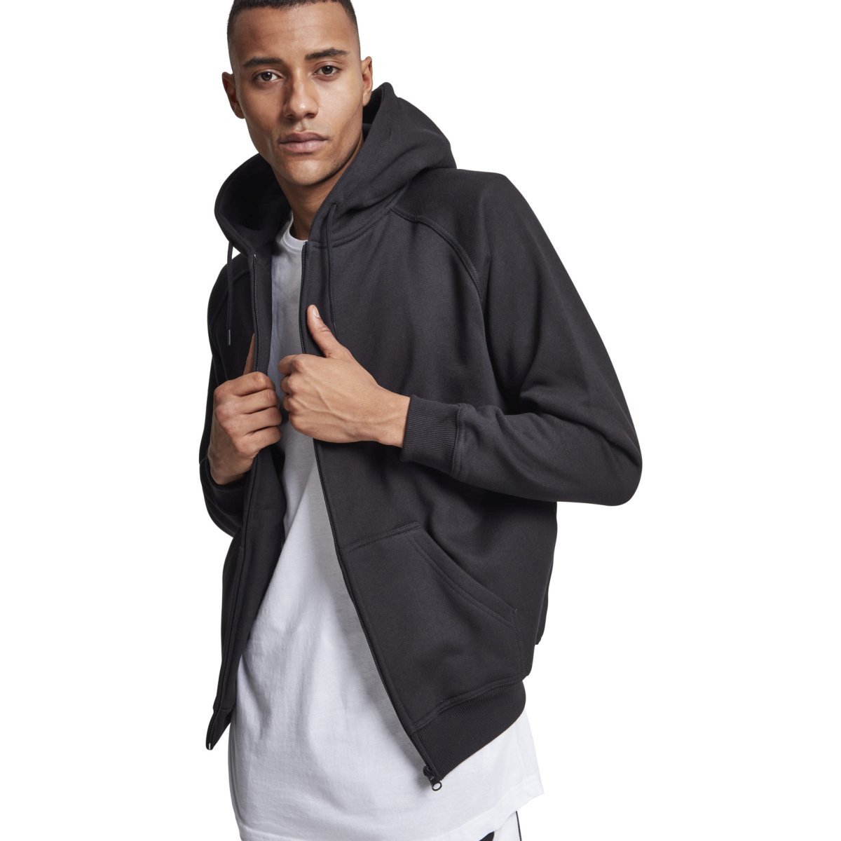 Urban Classics - Zip Sweat à capuche noir - 5XL