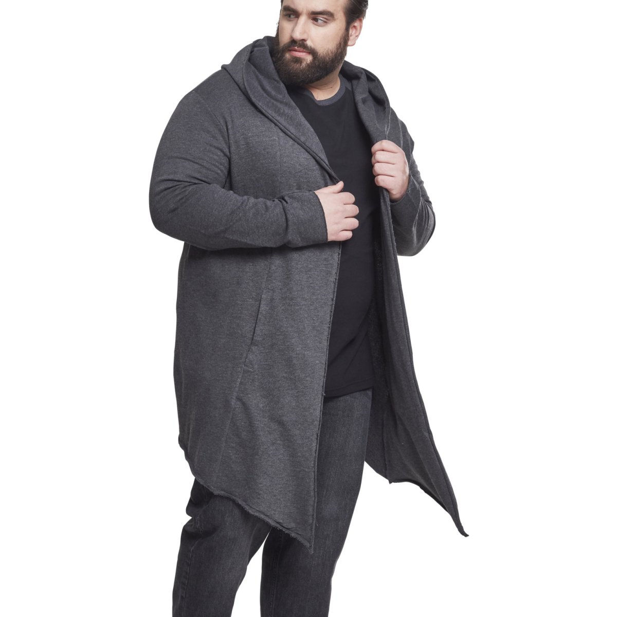 Urban Classics - OPEN EDGE LONG Cardigan charcoal