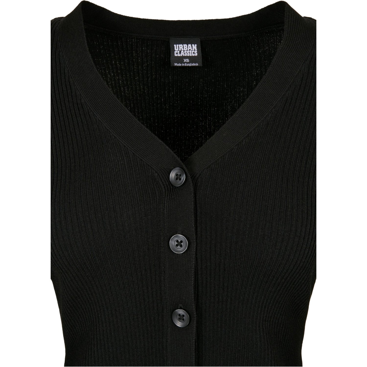 Urban Classics Ladies - Short Rib Knit Cardigan noir