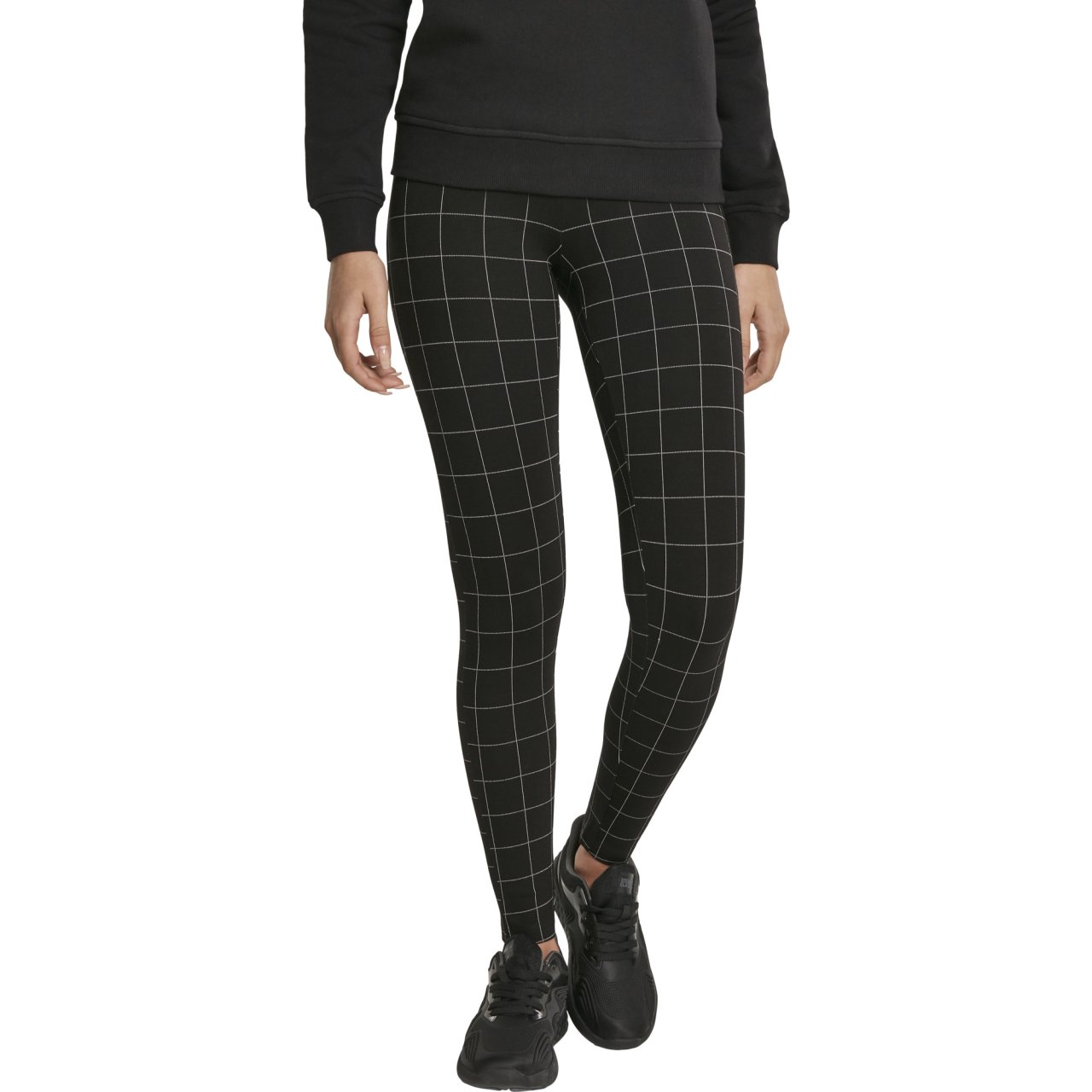 Urban Classics Ladies - CHECK High Waist Leggings black