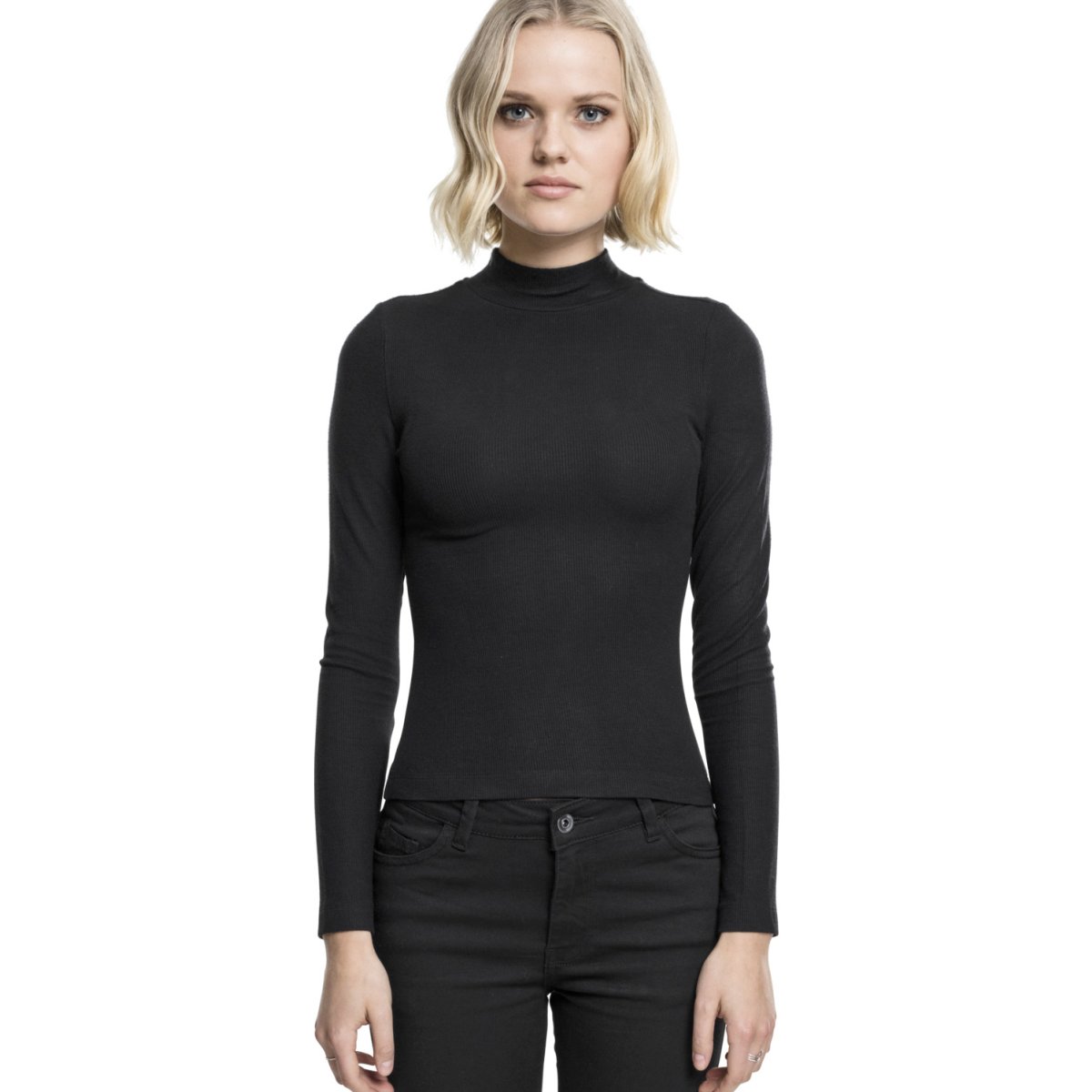 Urban Classics Ladies - Turtleneck Longsleeve noir