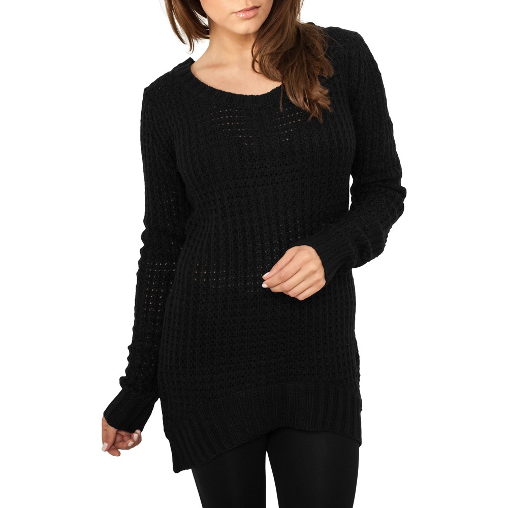 Urban Classics Ladies - LONG WIDENECK Strick Pullover
