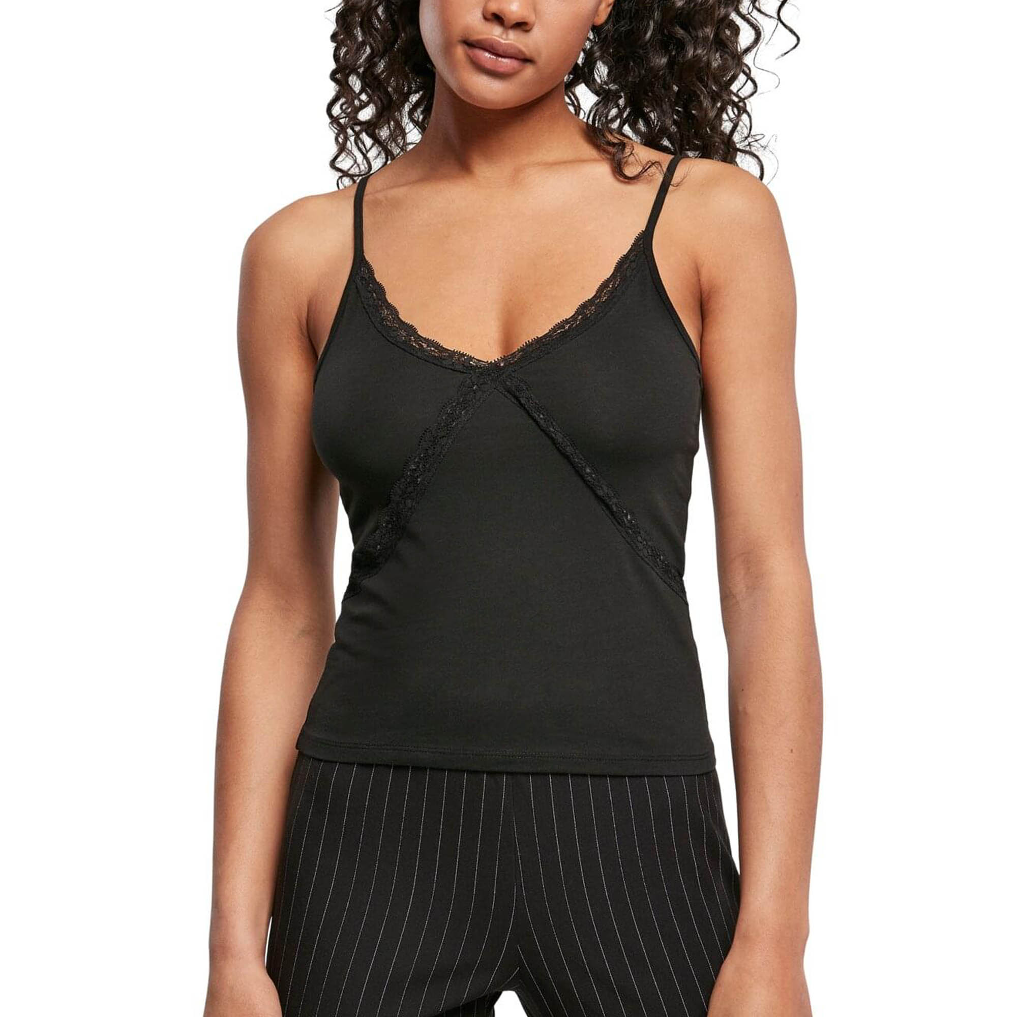 Urban Classics Ladies - LACES 90s Tank Top noir