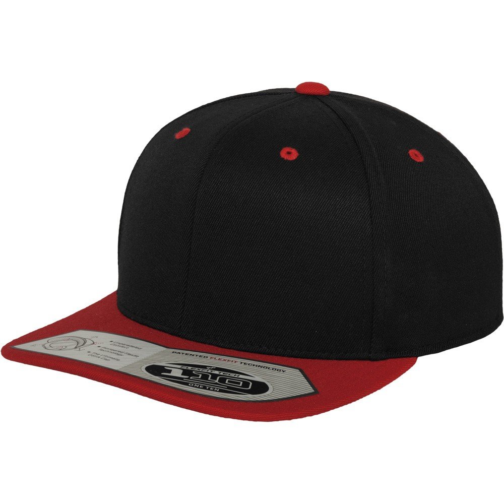 Flexfit 110 Fitted Snapback Casquette - noir / rouge