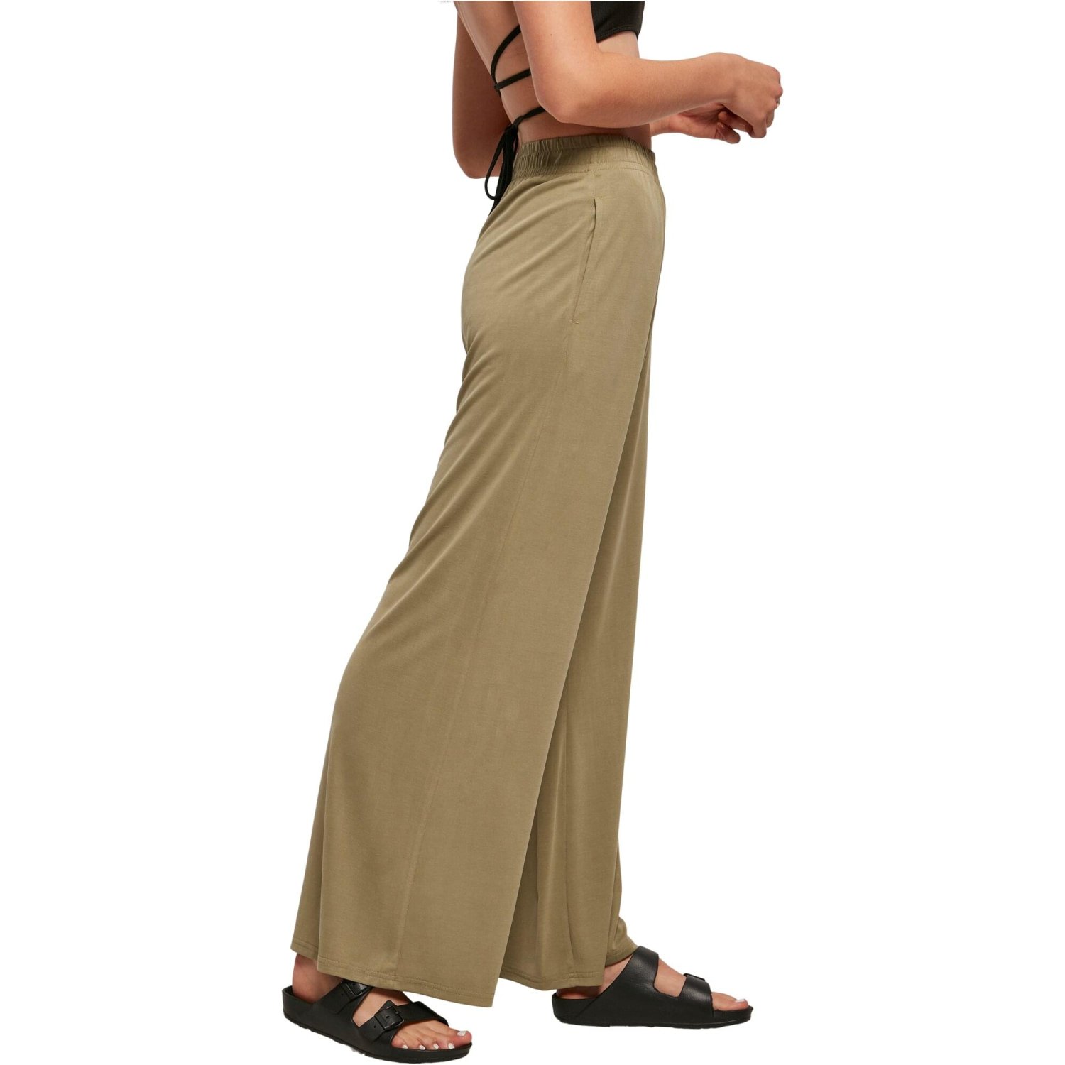 Urban Classics Ladies - Modal Wide Leg Pantalon khaki