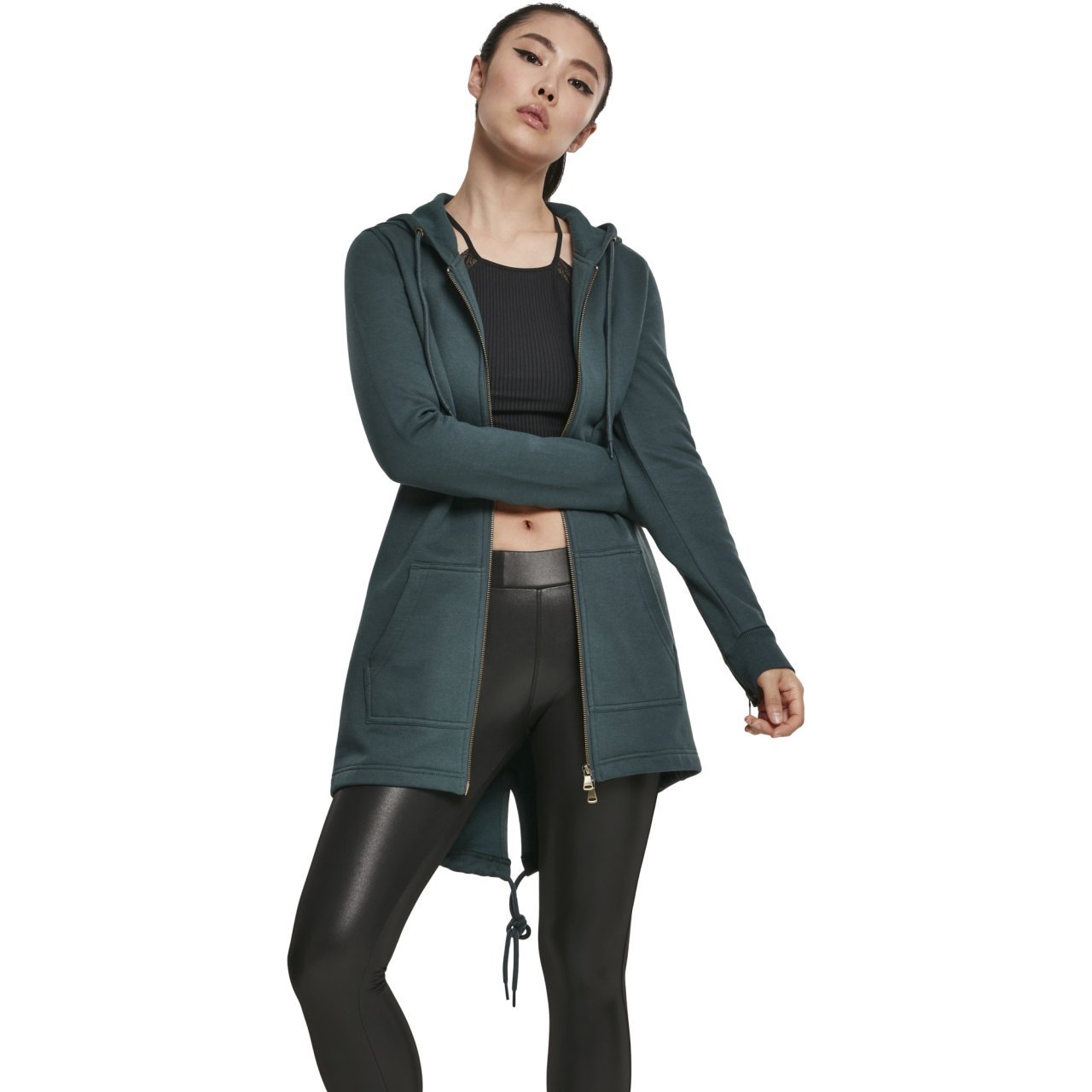 Urban Classics Ladies - SWEAT PARKA Zip Hoody bottlegreen