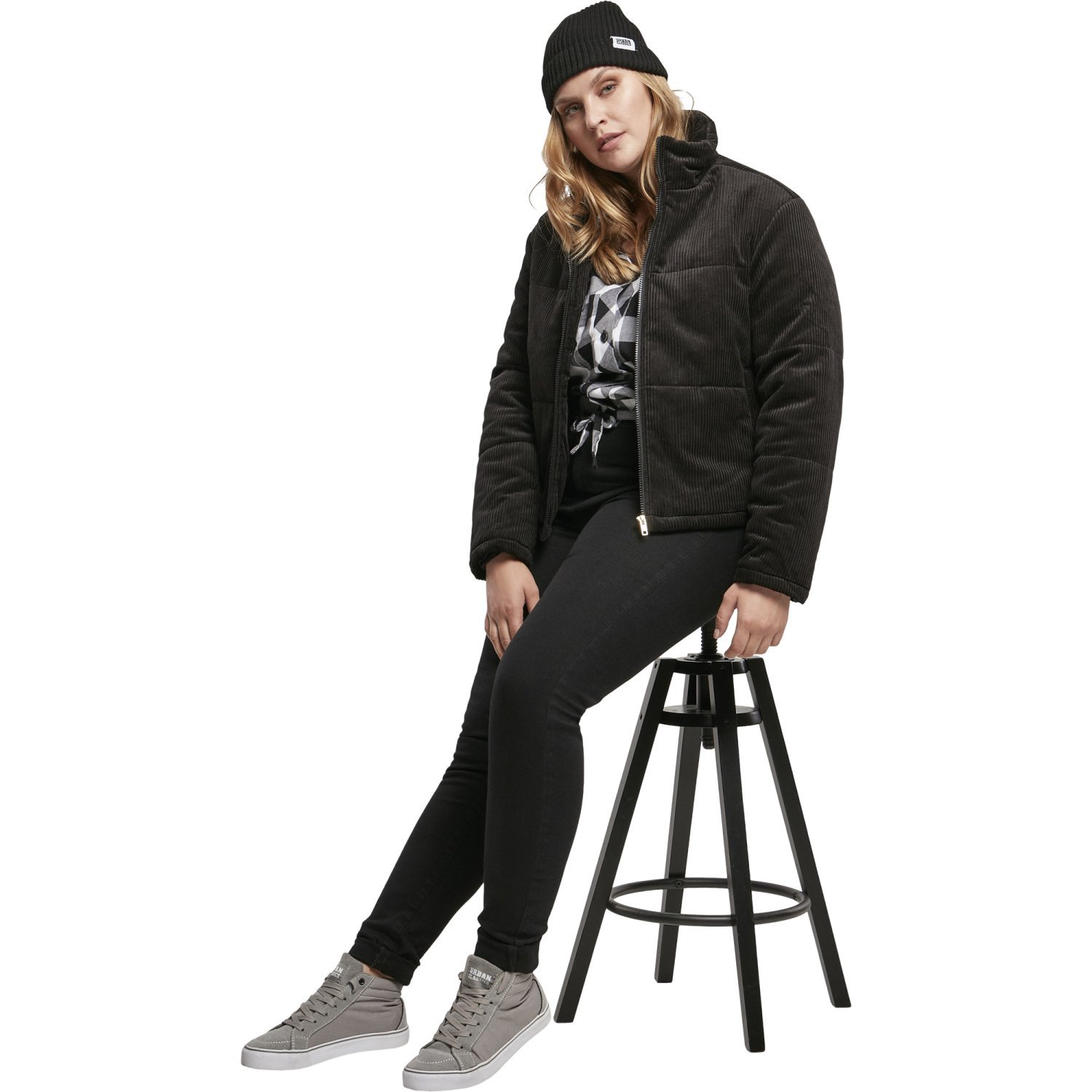 Urban Classics Ladies - Corduroy Puffer Jacket black