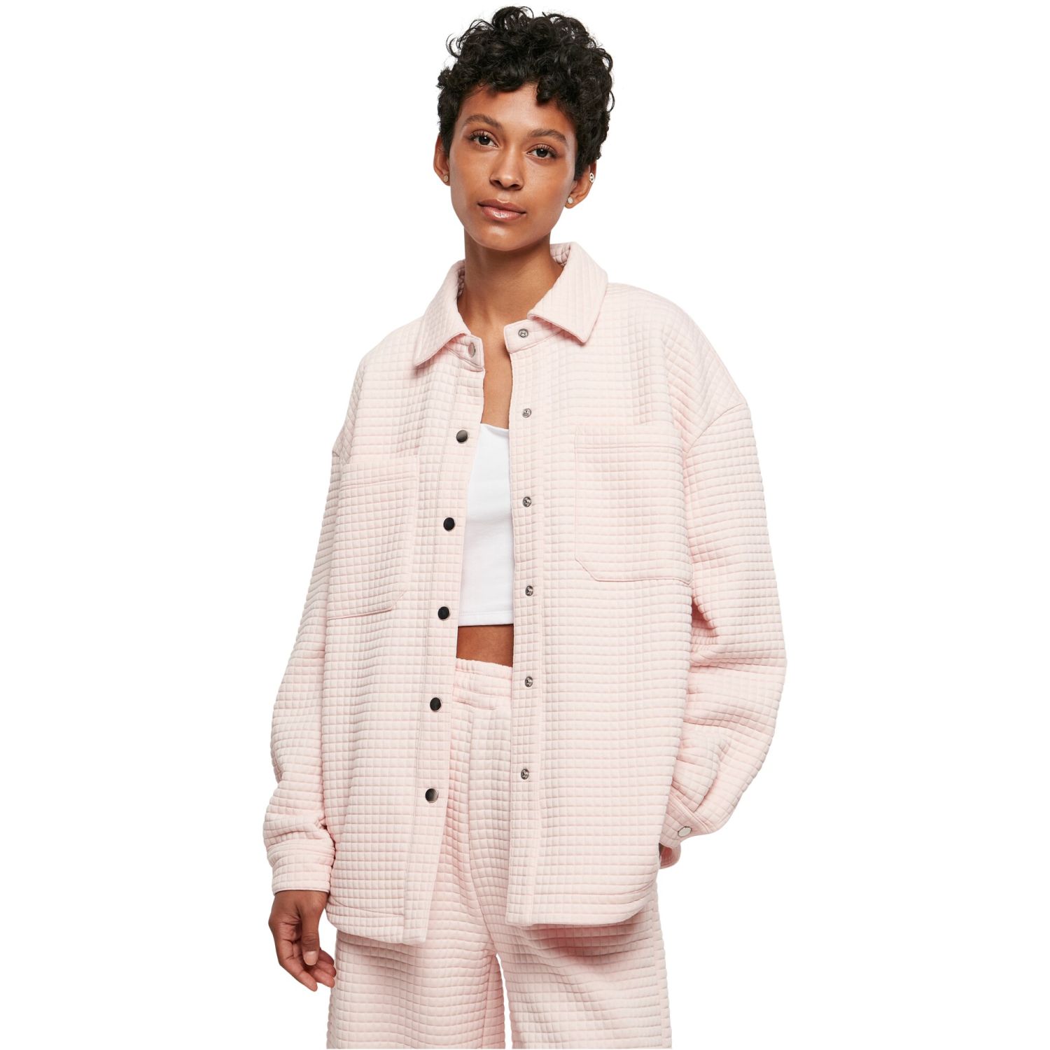 Urban Classics Ladies - Quilted Sweat Overshirt pink