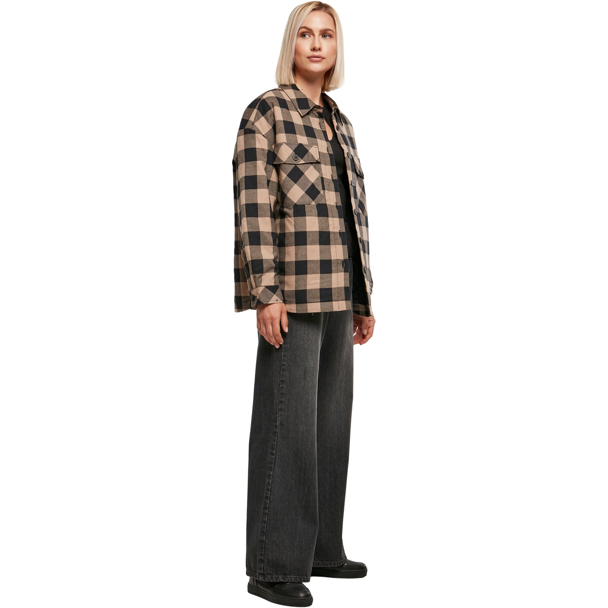 Urban Classics Ladies - Flanell Oversized Shirt Veste taupe
