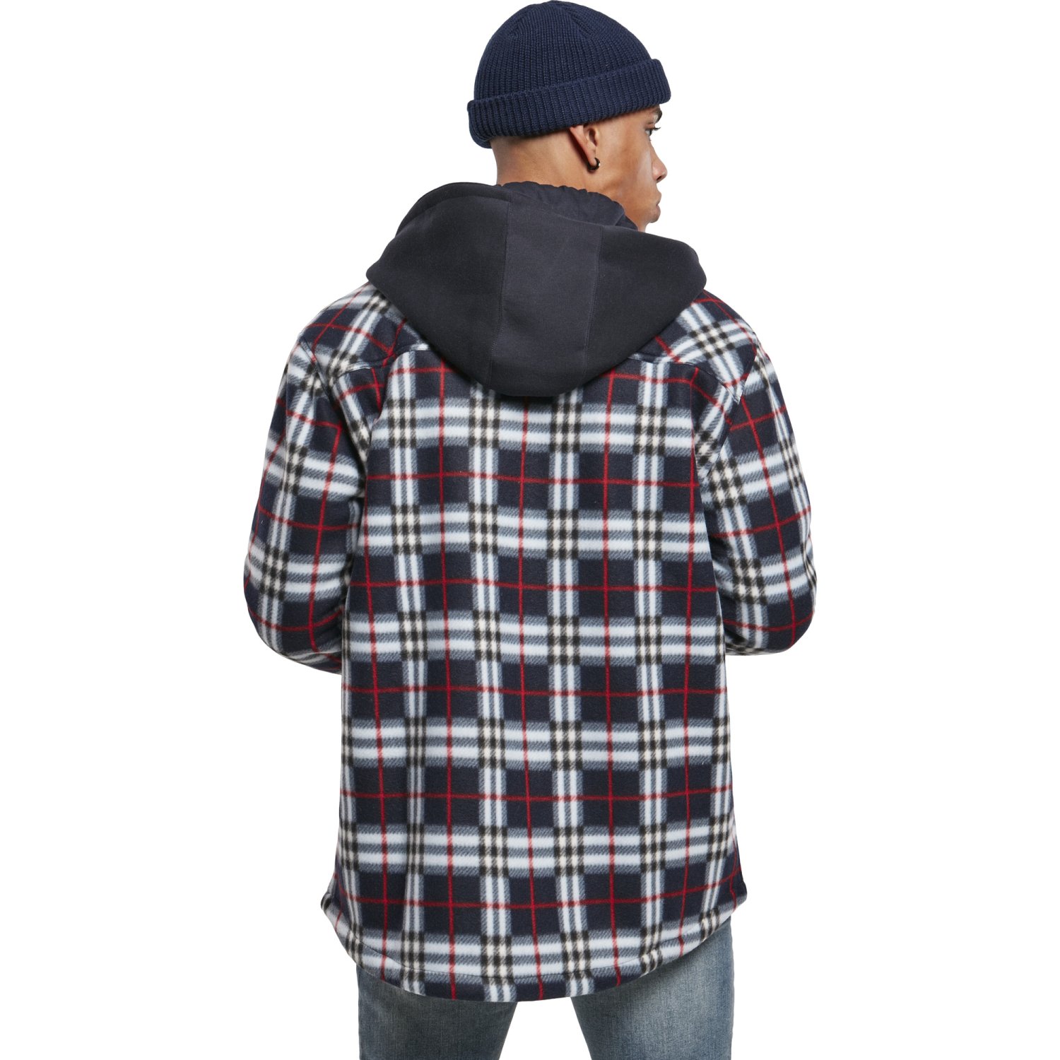 Urban Classics - Hooded Polar Fleece Overshirt navy