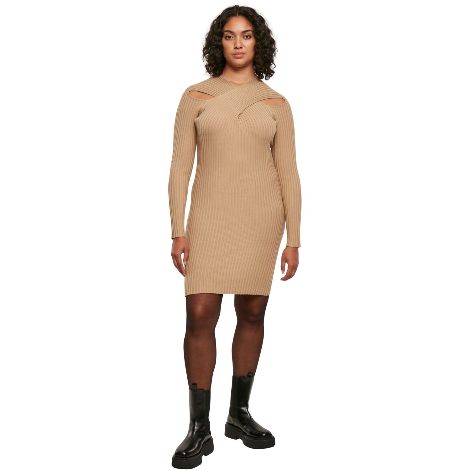 Urban Classics Ladies - Crossed RIB KNIT Kleid