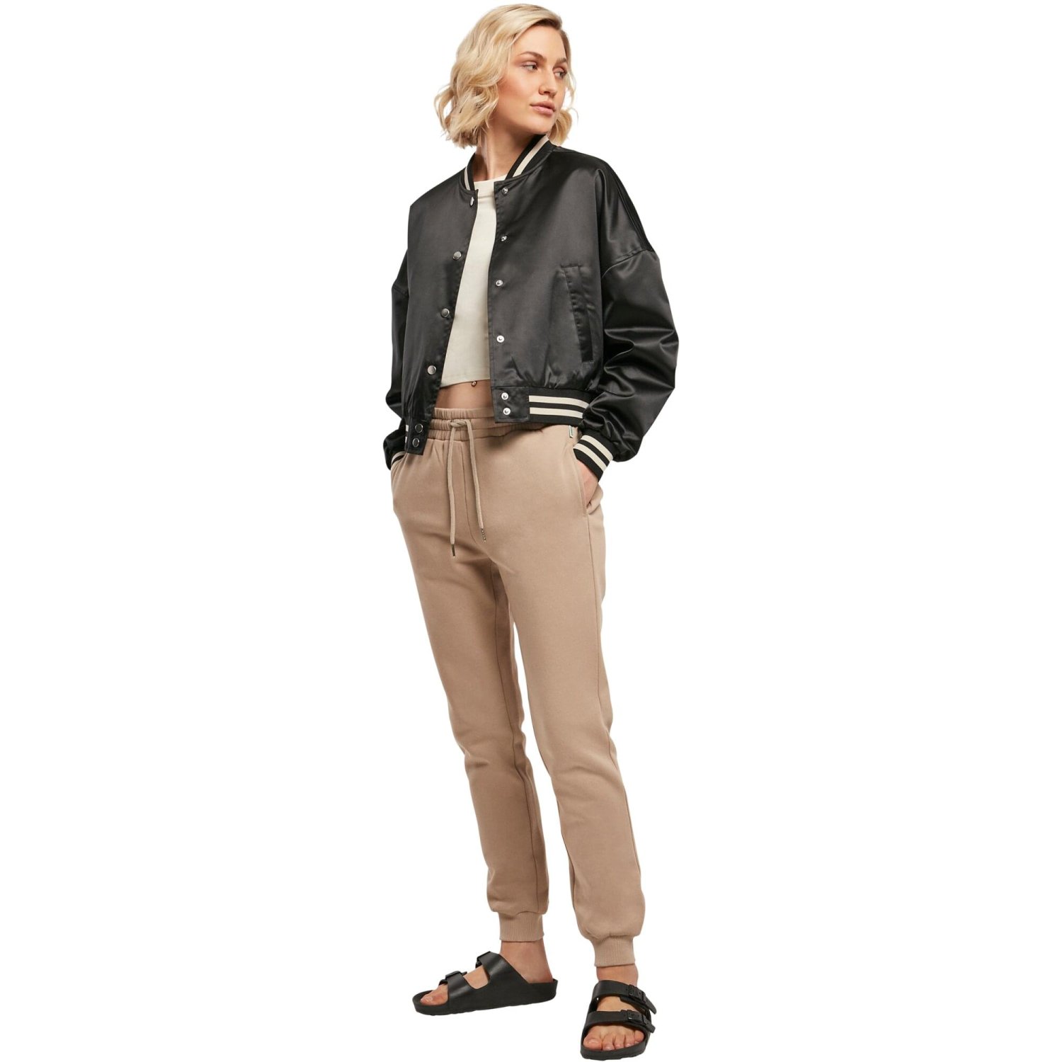 Urban Classics Ladies - Oversized Satin College Veste noir