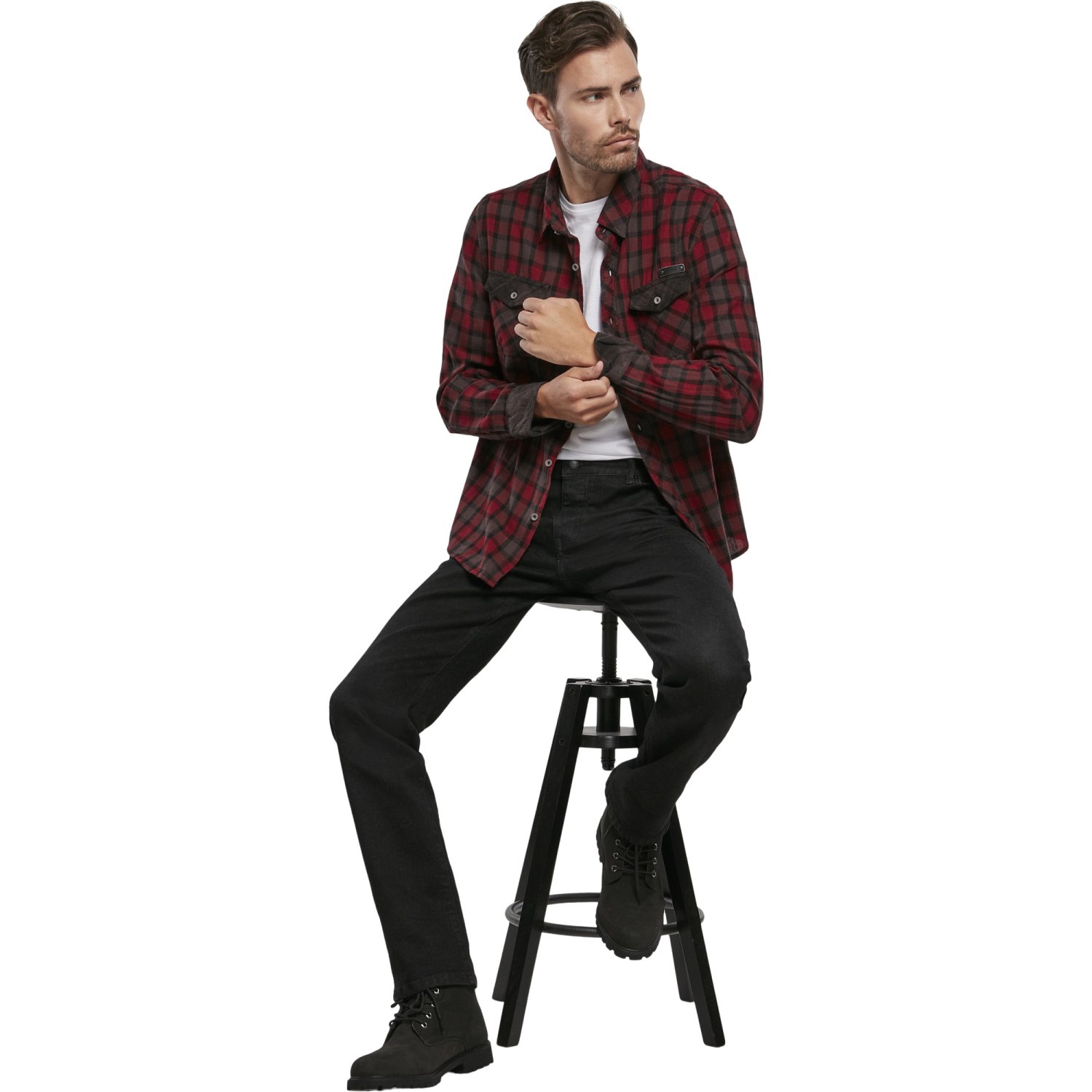 Brandit - Duncan Checked Flanell Shirt red