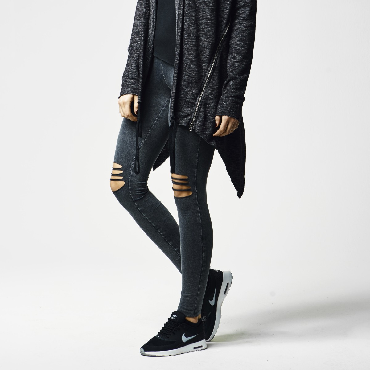 Urban Classics Ladies - Cutted Knee Leggings charcoal