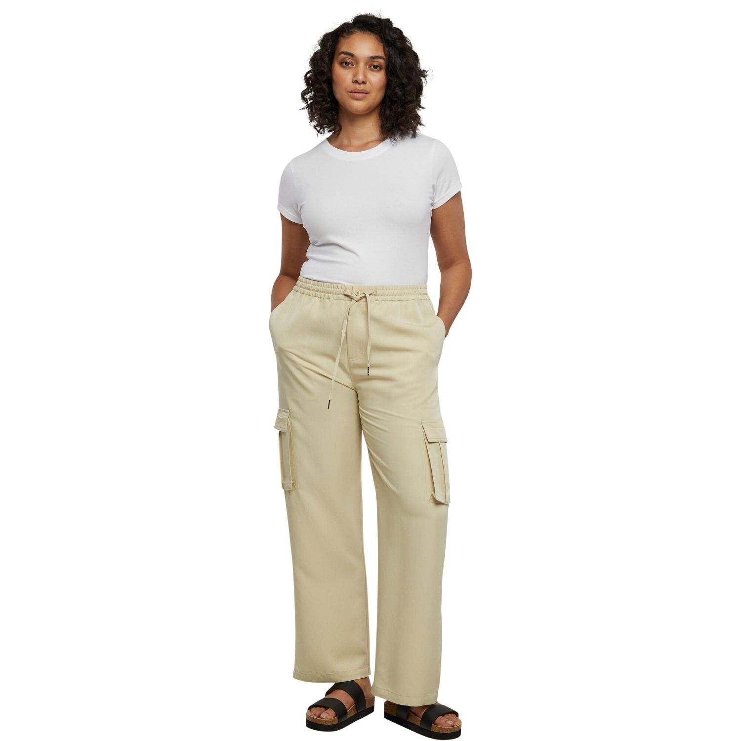 Urban Classics Ladies - Straight-Leg Cargo Pants