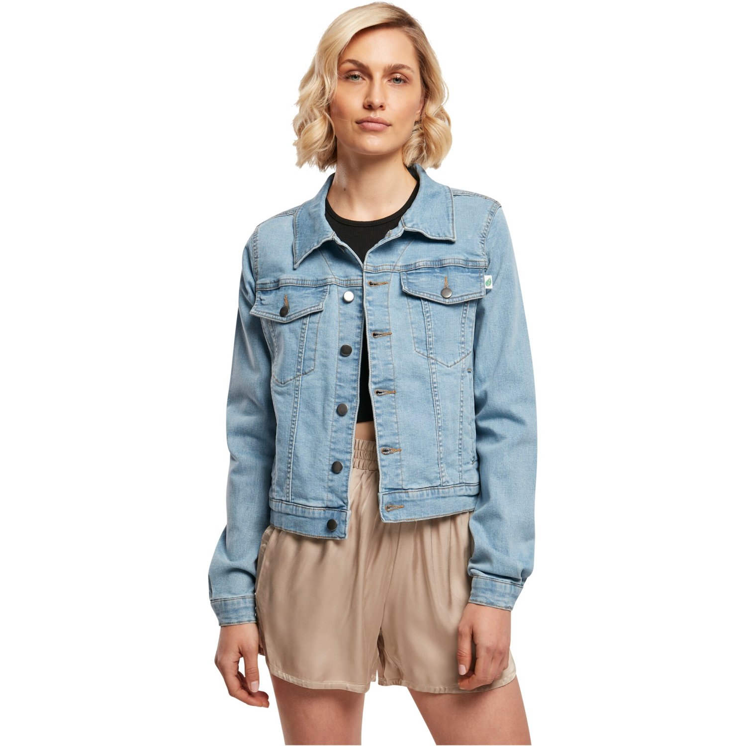 Urban Classics Ladies - Organic Denim Jacket blue bleached