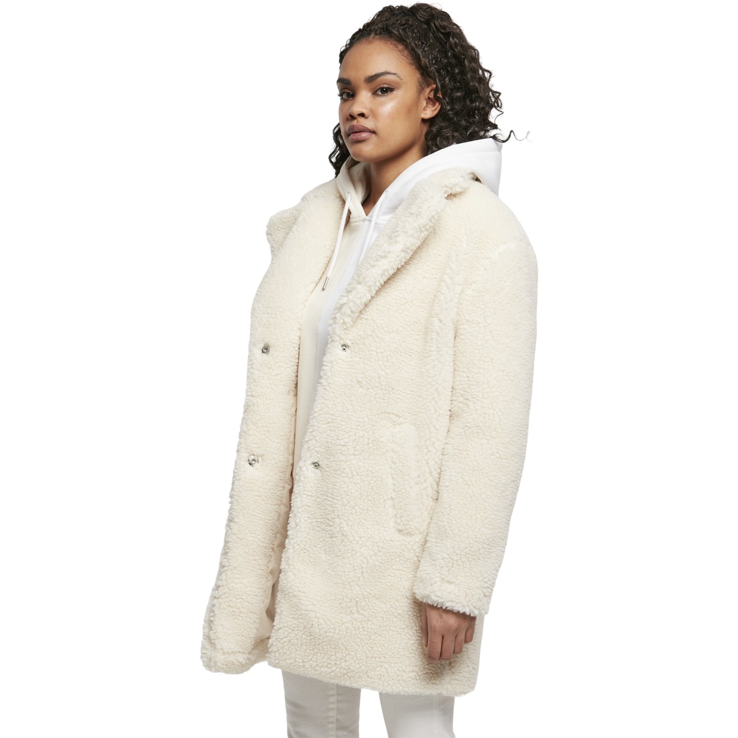Urban Classics Ladies - OVERSIZED SHERPA Coat off white