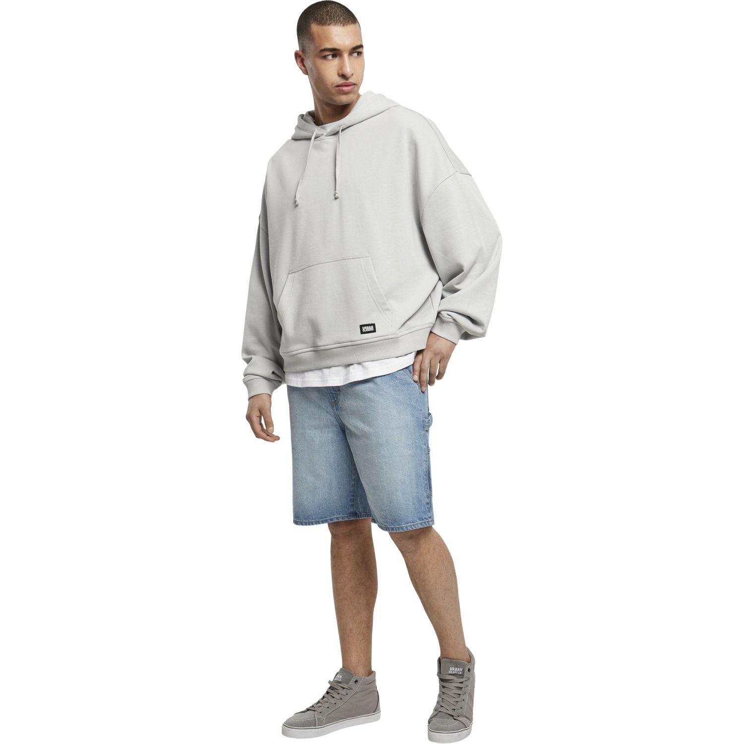 Urban Classics - Short Oversized 80's Hoody gris