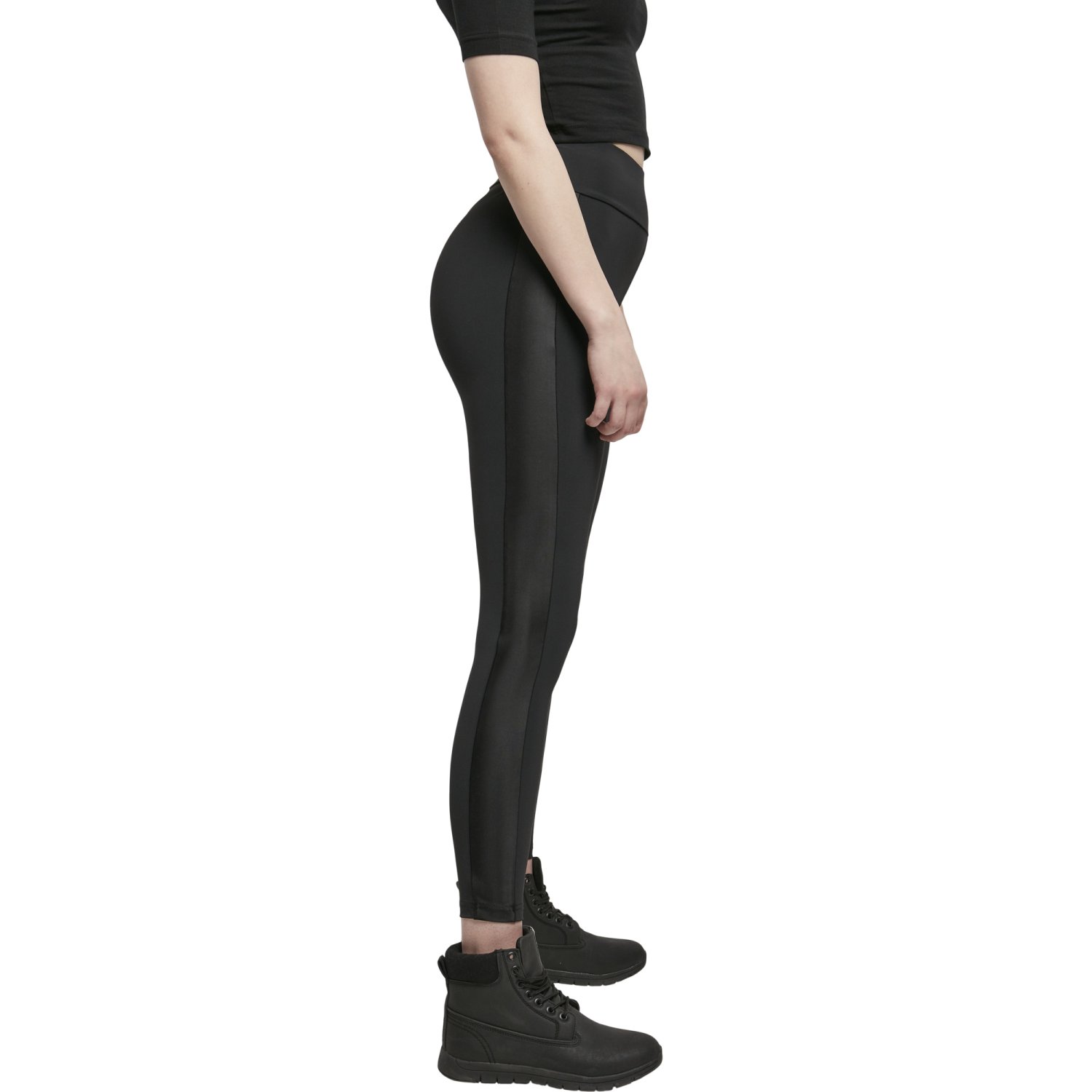 Urban Classics Ladies - Highwaist Shiny Stripe Leggings