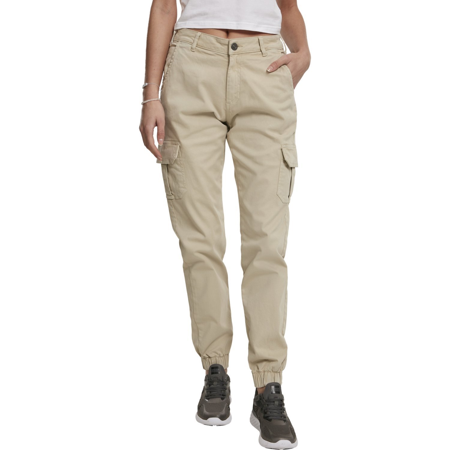 Urban Classics Ladies - High Waist Stretch Cargo Pantalons
