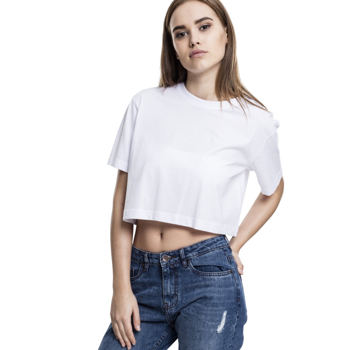 Urban Classics Ladies - Short Oversized Top blanc