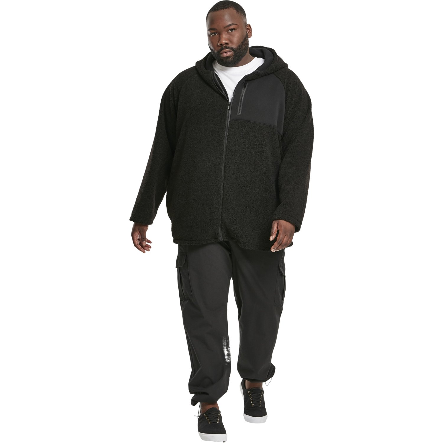 Urban Classics - Hooded SHERPA Winter Jacket black