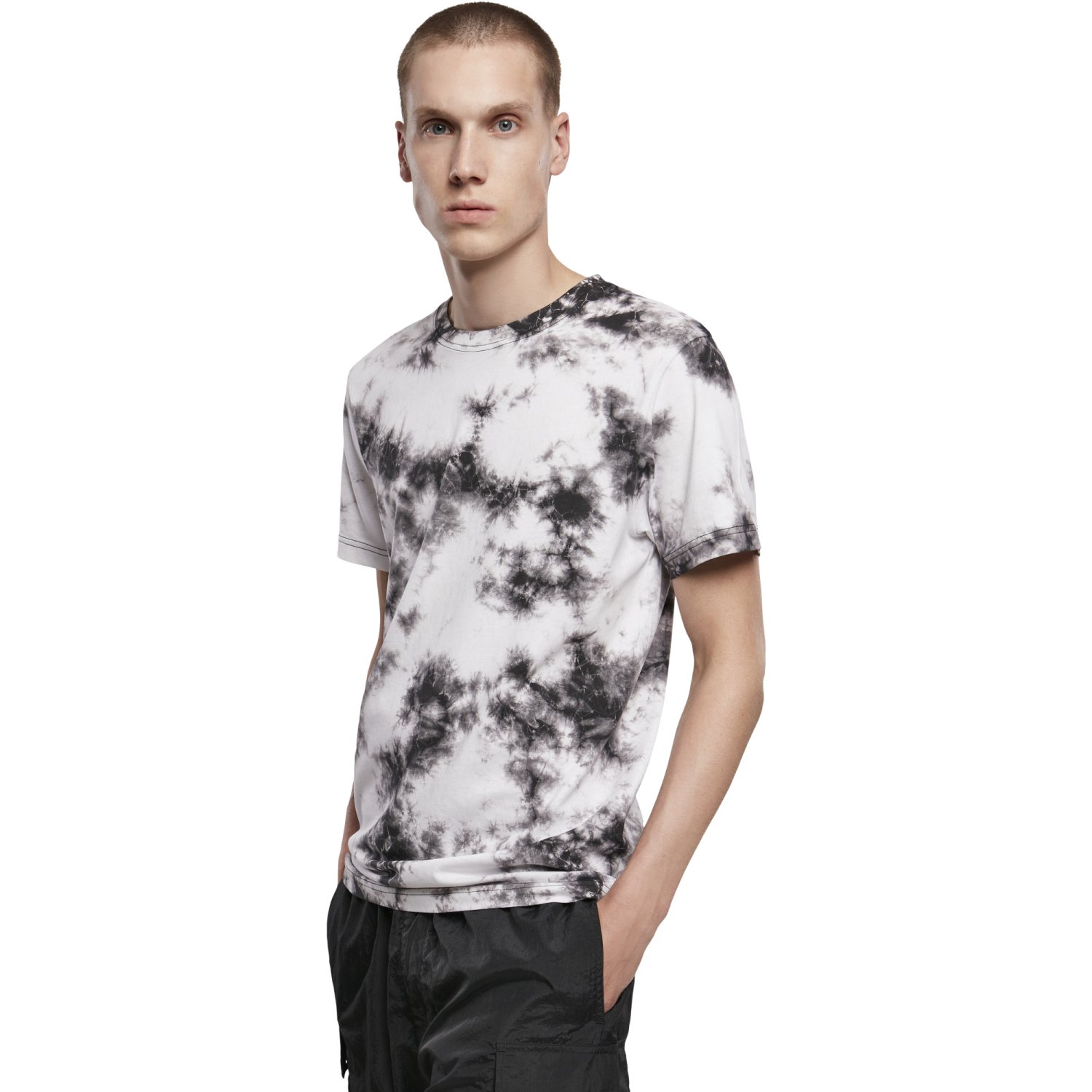 Urban Classics - Tie Dye T-Shirt white / black
