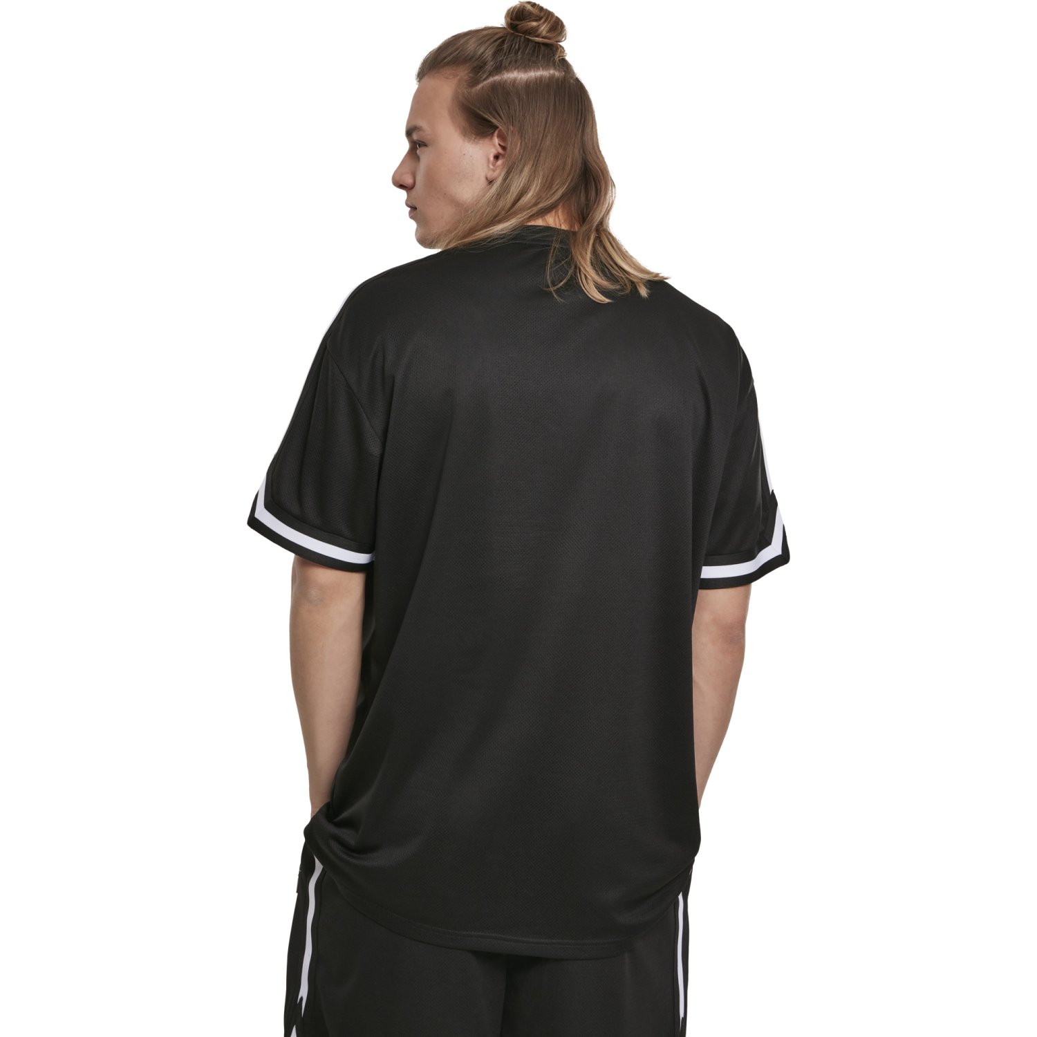 Urban Classics - Oversized Stripes Mesh Shirt schwarz