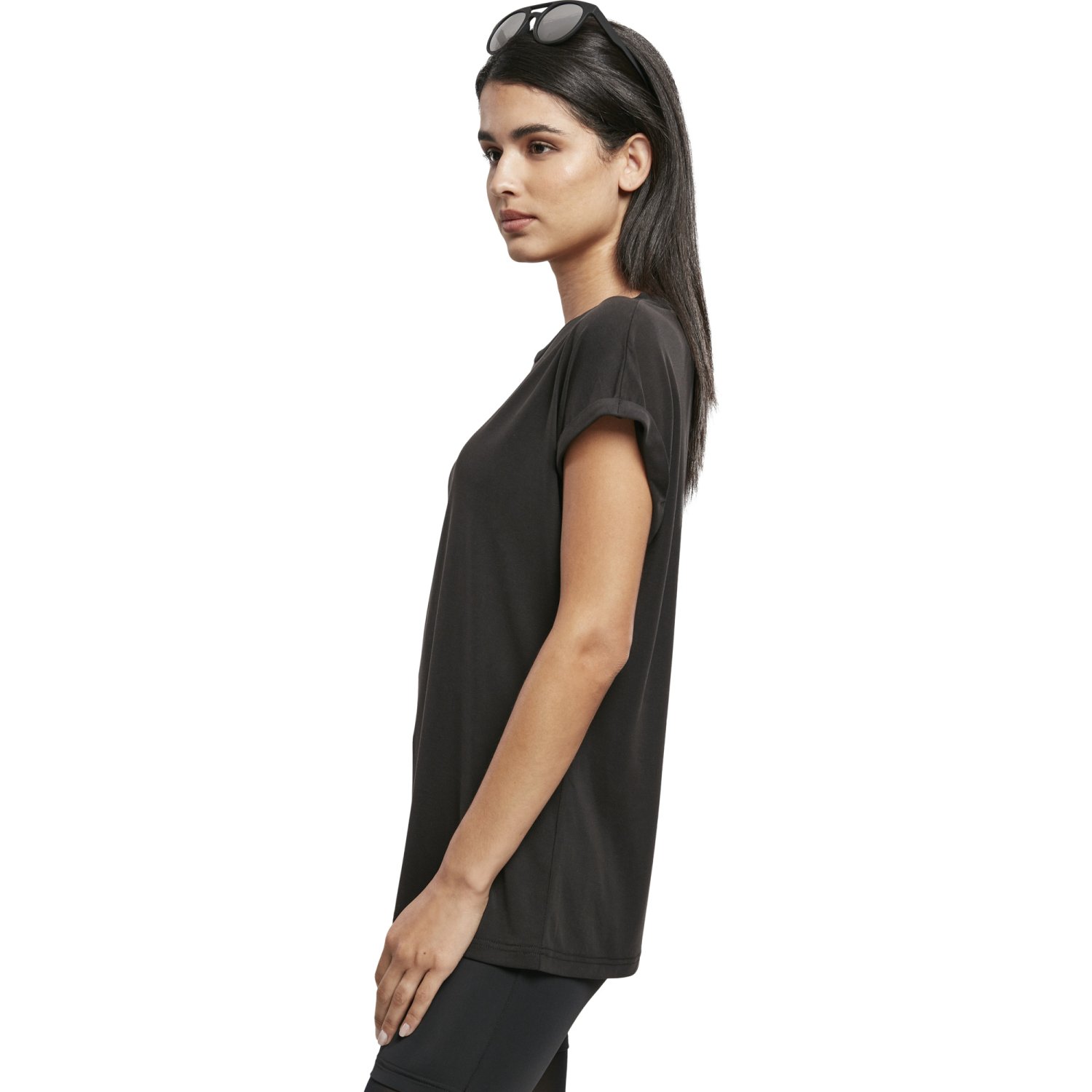 Urban Classics Ladies - Modal Extended Shoulder Top noir