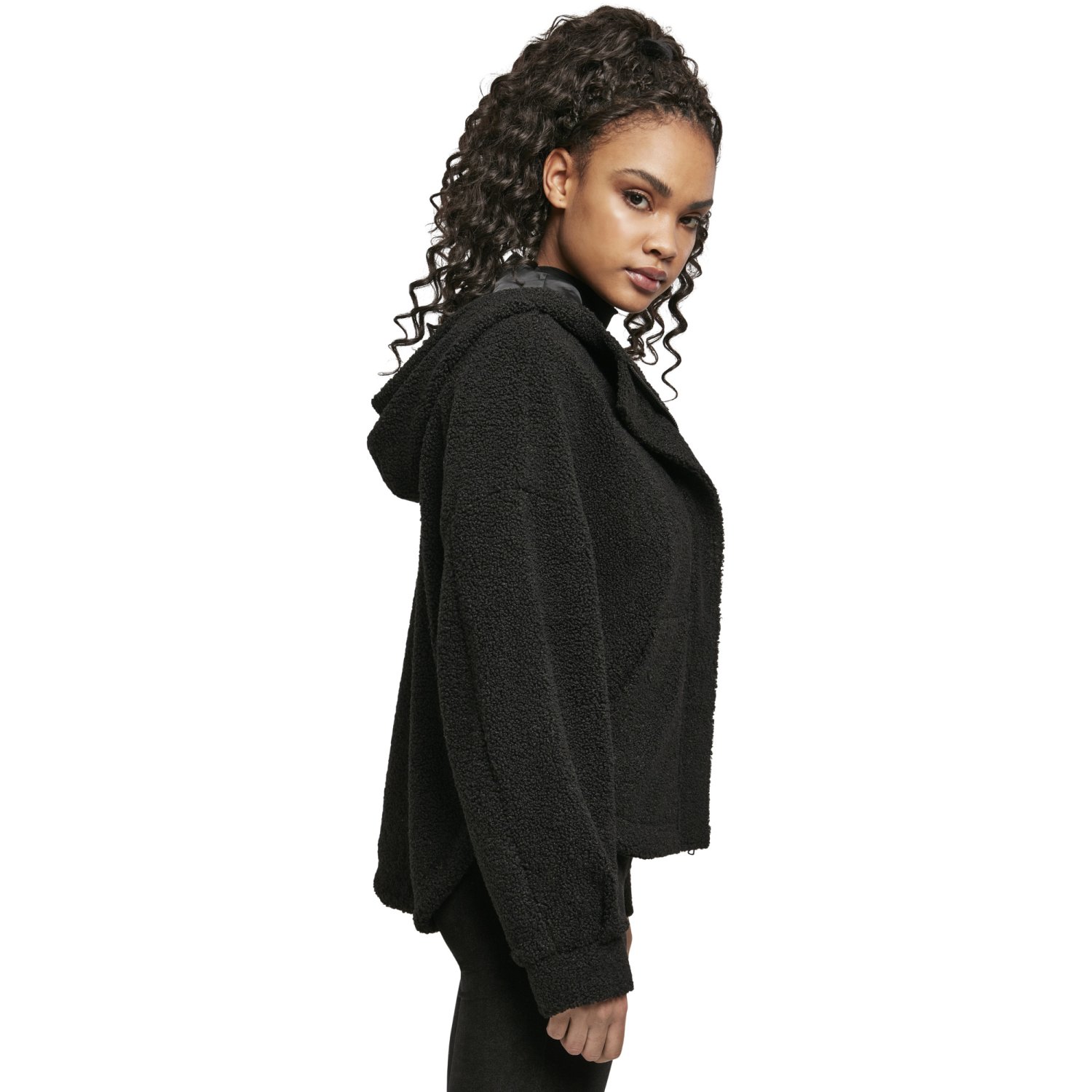 Urban Classics Ladies - Short Sherpa Veste noir