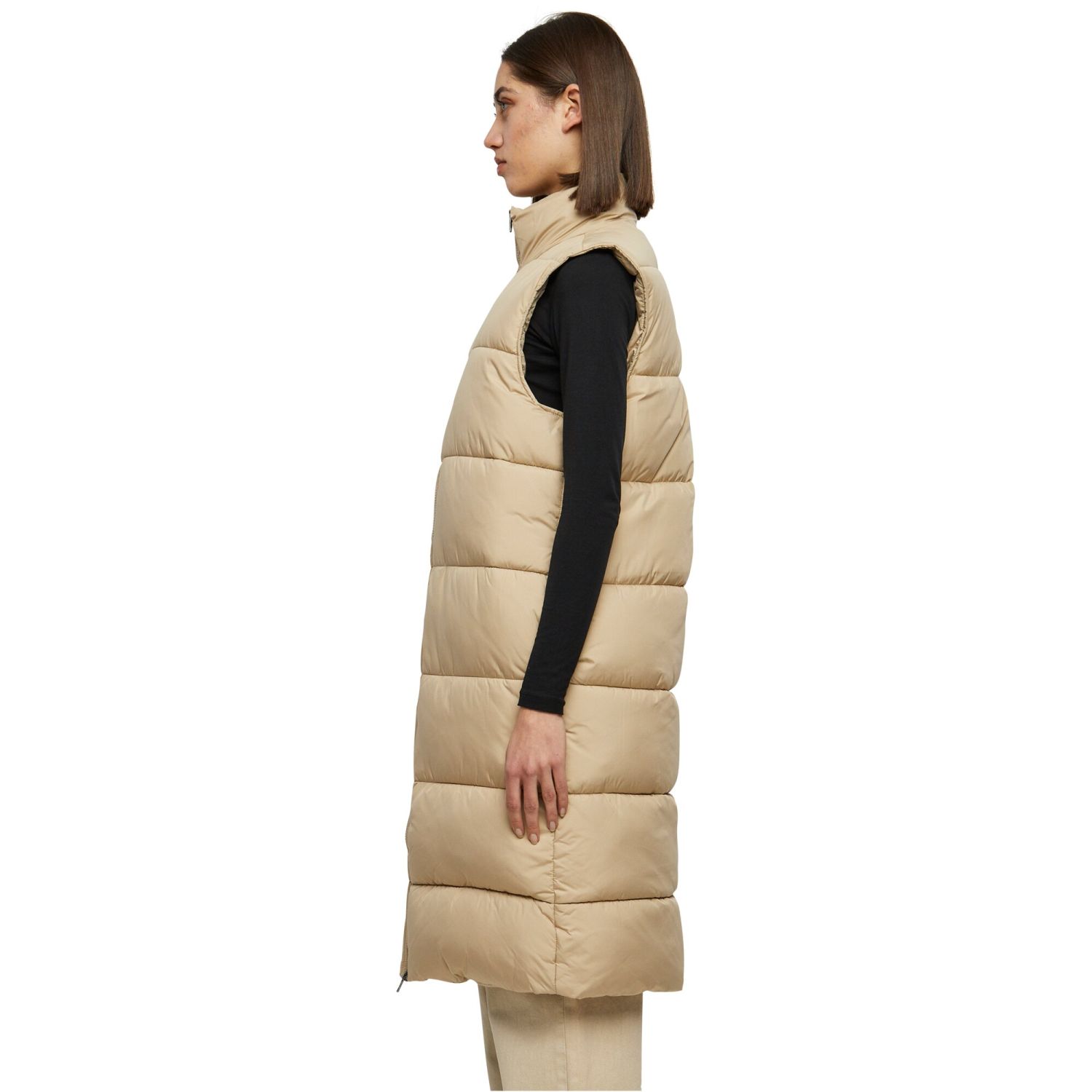 Urban Classics Ladies - PUFFER Long Vest sand