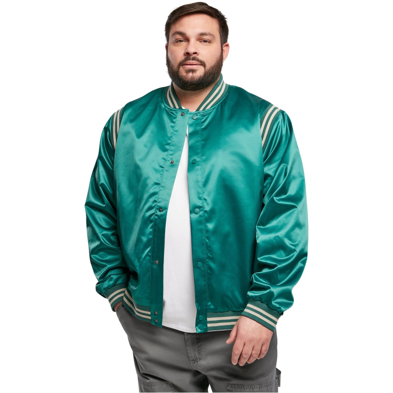 Urban Classics - Satin College Jacke green