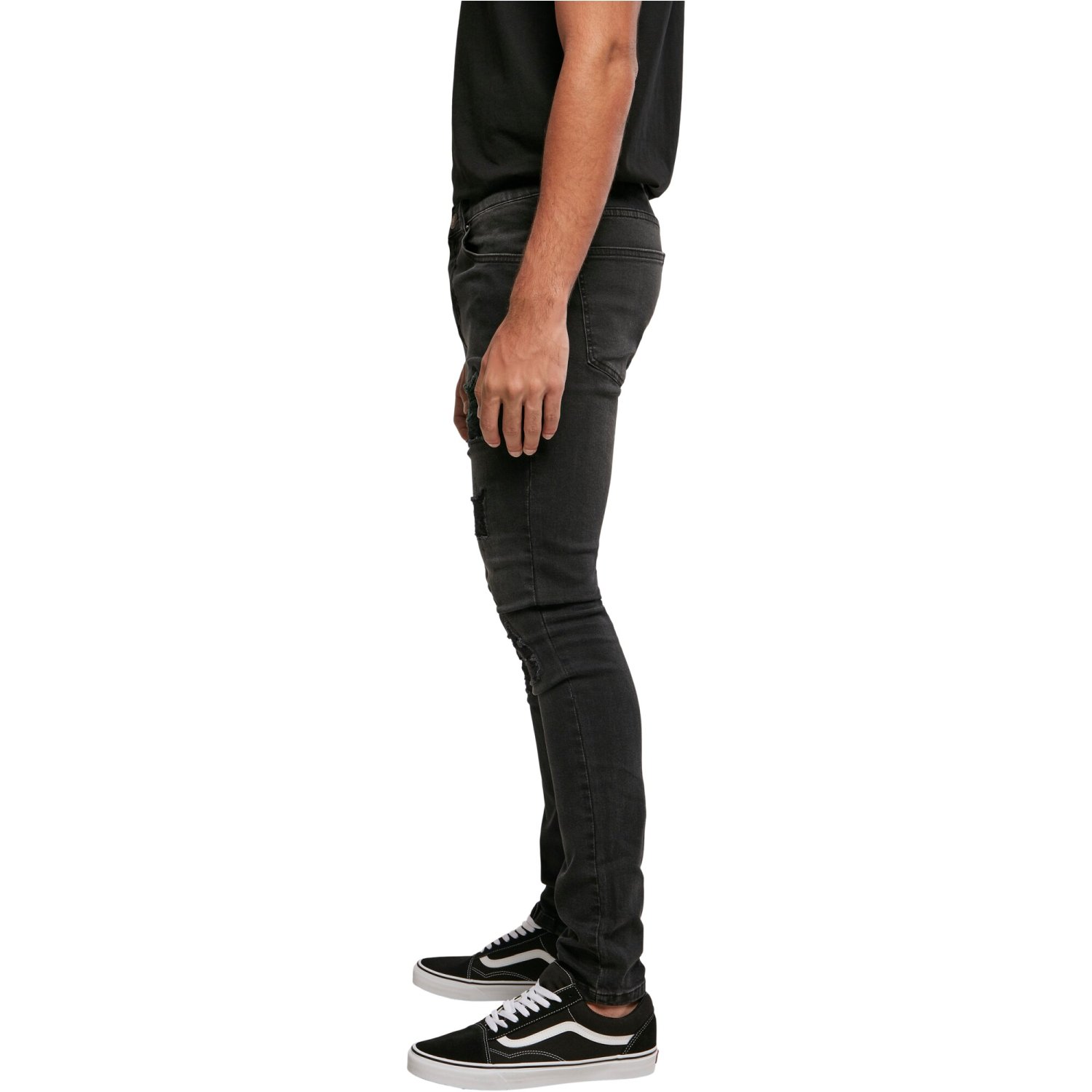 Urban Classics - Heavy Destroyed Slim Fit Jeans black