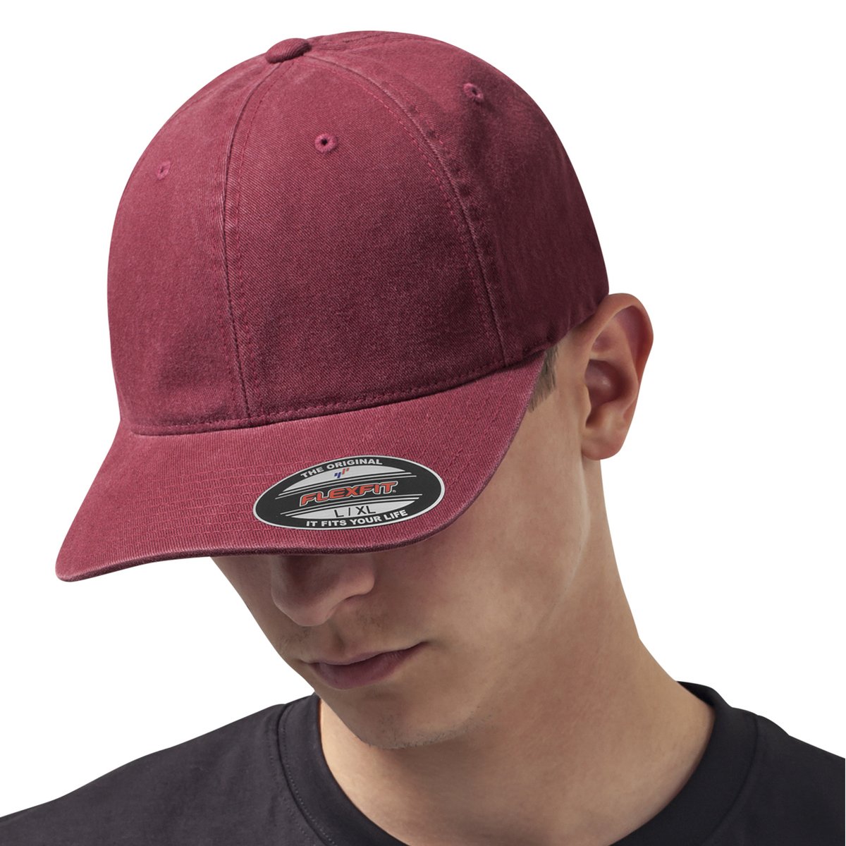 Flexfit Garment Washed Cap - maroon