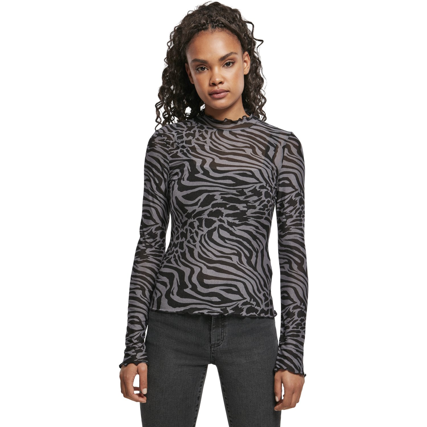 Urban Classics Ladies - Mesh Turtleneck Longsleeve