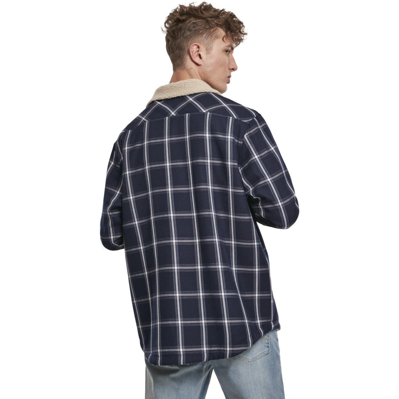 Urban Classics - SHERPA Lined Lumberjack Jacket navy