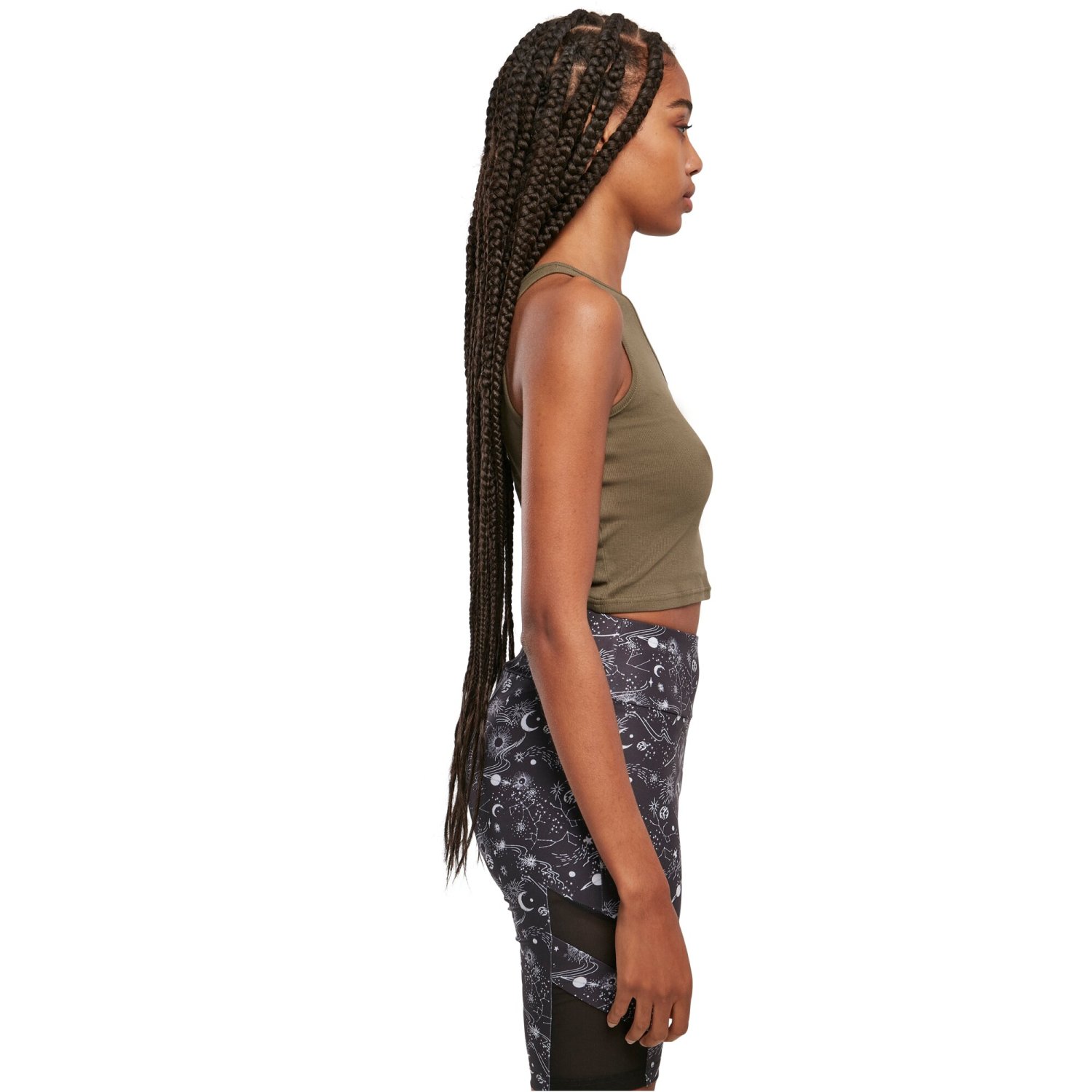 Urban Classics Ladies - Cropped Asymmetric Top khaki