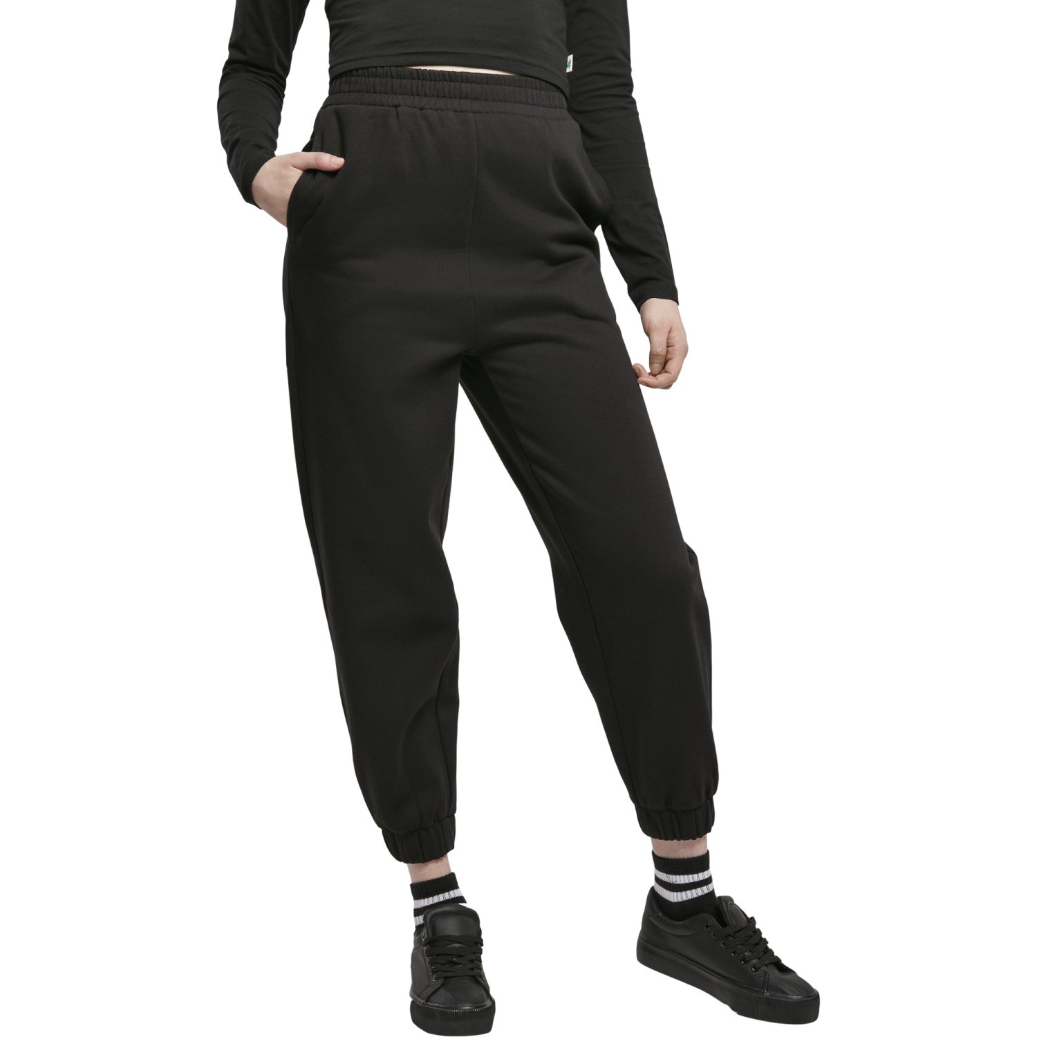 Urban Classics Ladies - Organic High Waist Sweatpants noir