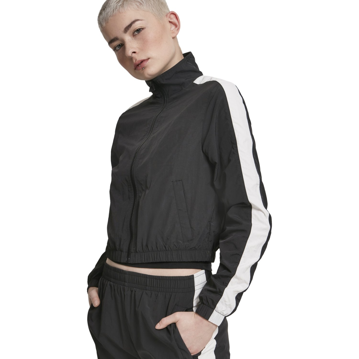 Urban Classics Ladies - CRINKLE Short Track Jacket black