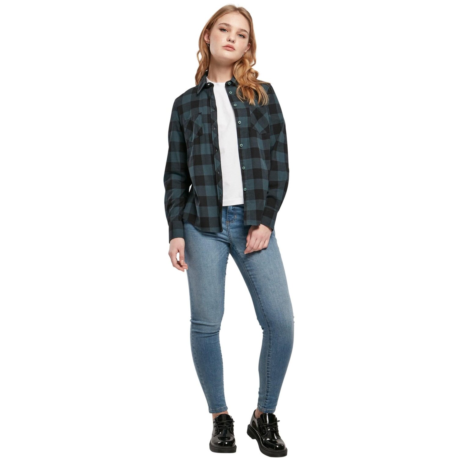 Urban Classics Femme - TURNUP FLANELL Chemise jasper