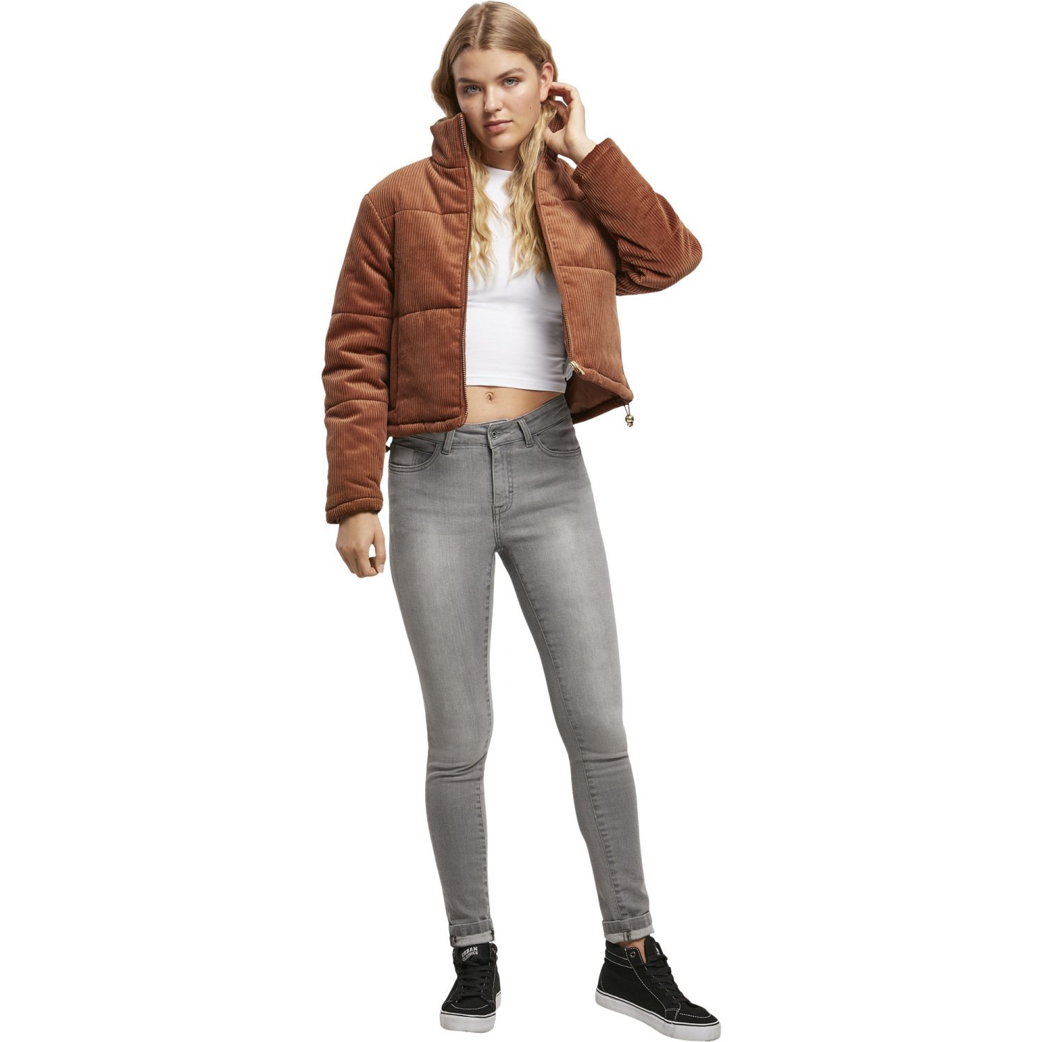 Urban Classics Ladies - Corduroy Puffer Jacket toffee